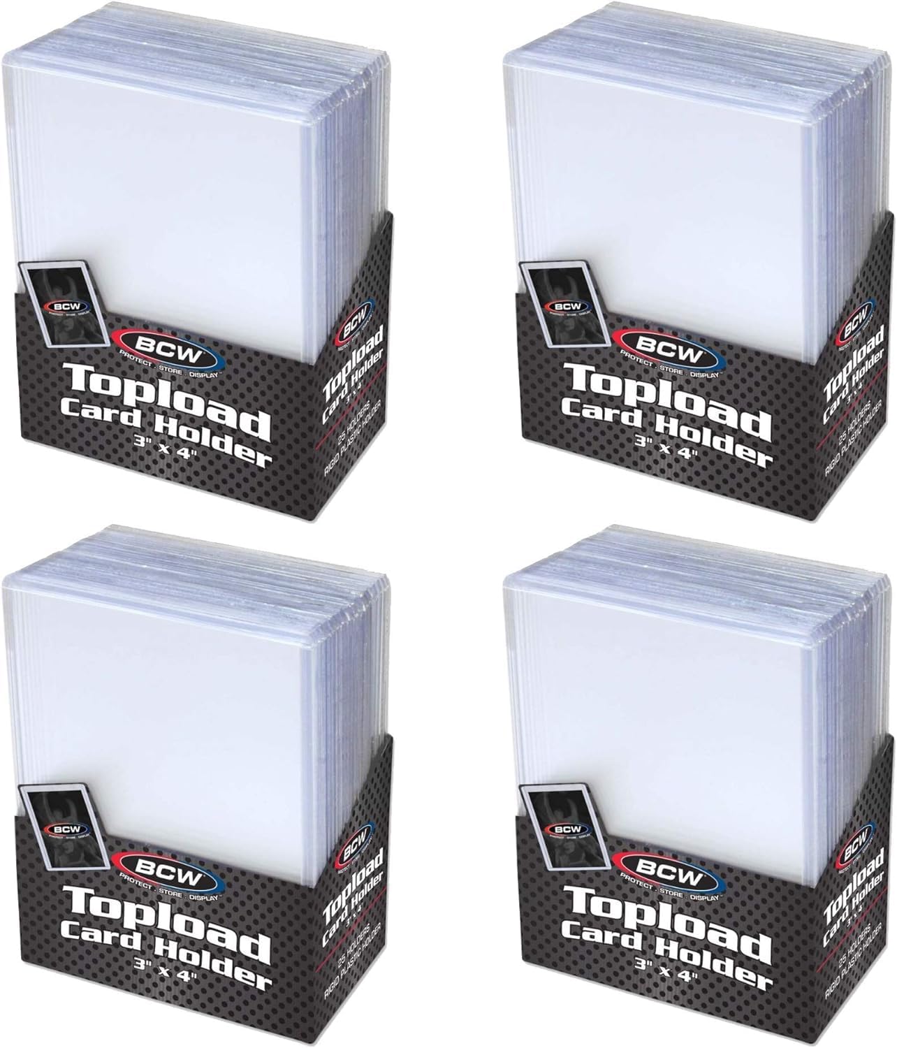 BCW 3x4 Topload Card Holder - Standard 100ct | Rigid PVC Trading Card Protector for Baseball, Football, Pokémon & MTG Cards | Holds Up to 20pt Thickness | Perfect for Collectors, Grading & Display