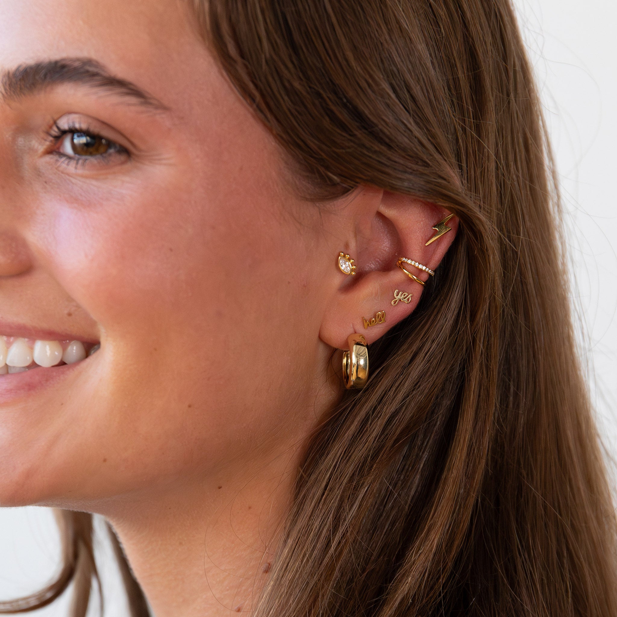 Dainty Marquise Stud Earrings for Women - 14K Gold Plated Cubic Zirconia Earrings - Elegant & Hypoallergenic Jewelry for Daily Wear, Parties & Special Occasions