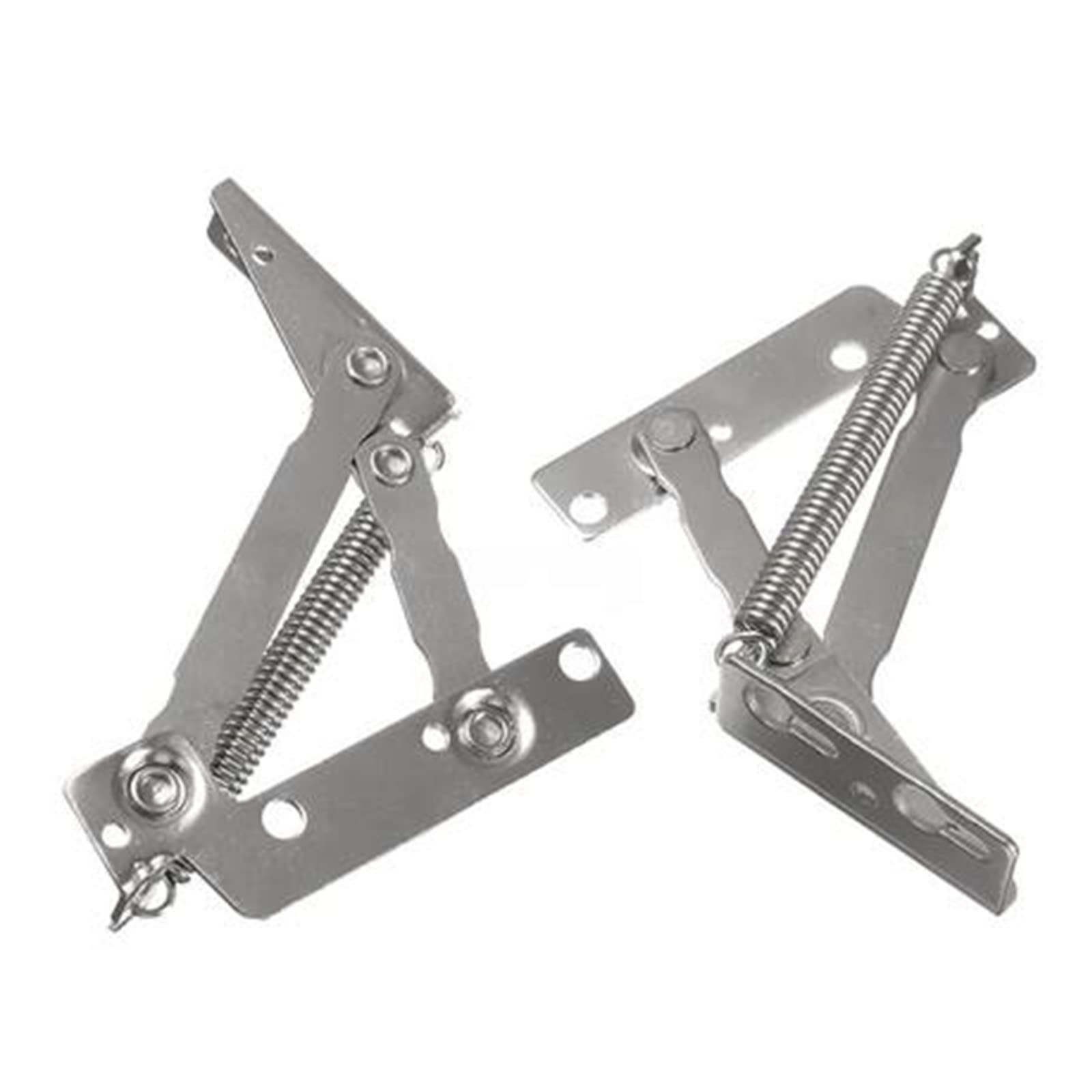 2Pcs 80 Degree Sprung Cabinet Hinges - Kitchen Cupboard Door Lift Up Stay Flap Top Support Hinge (Silver/Black) for Cabinet Doors, Wardrobes & Storage Units - Perfect for Home Kitchen Renovation & DIY Projects
