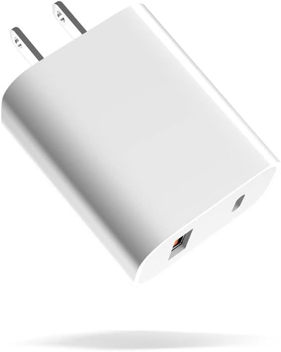 20W Dual Port USB C Fast Charger Block - Compatible with iPhone 15/14/13/12/11/X/SE3, iPad Pro & Apple Watch - Compact Charging Cube Adapter for Home, Office & Travel