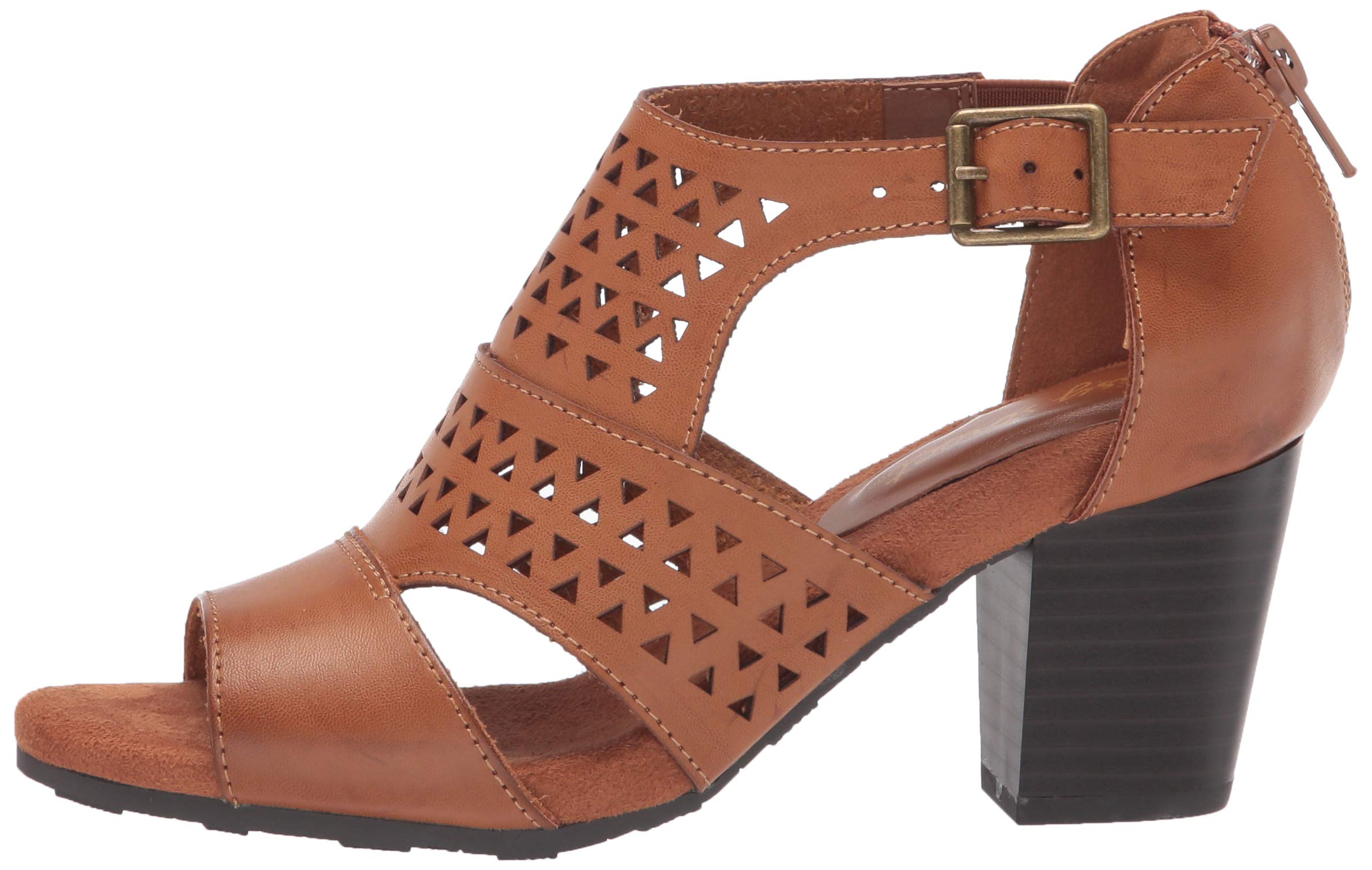 Easy Street Women's Block Heel Sandal - Comfortable Luggage Heels for Travel & Work - Size 9 US - Perfect for Office, Vacation & Summer Outfits