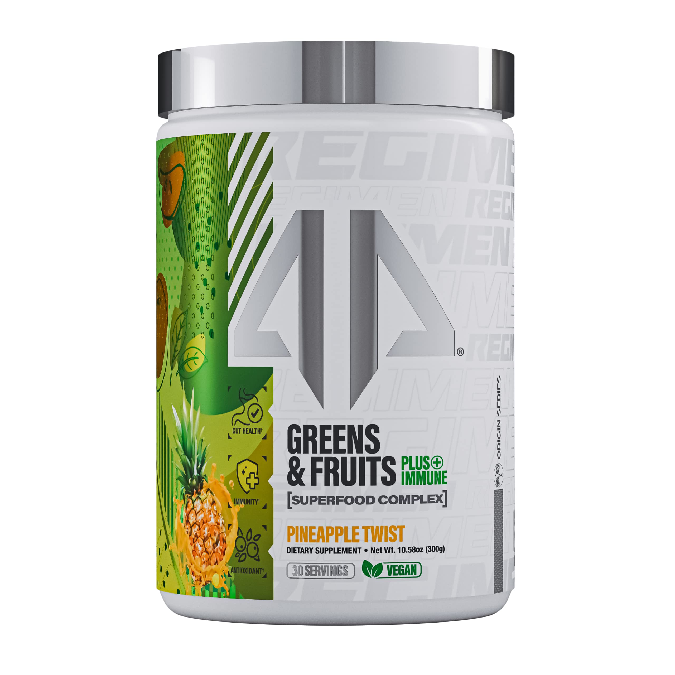 AP Sports Regimen Greens & Fruits Superfood Powder with Immune Support, Pineapple Twist - 300g for Energy Boost & Daily Nutrition - Perfect for Smoothies, Workouts & Healthy Lifestyle