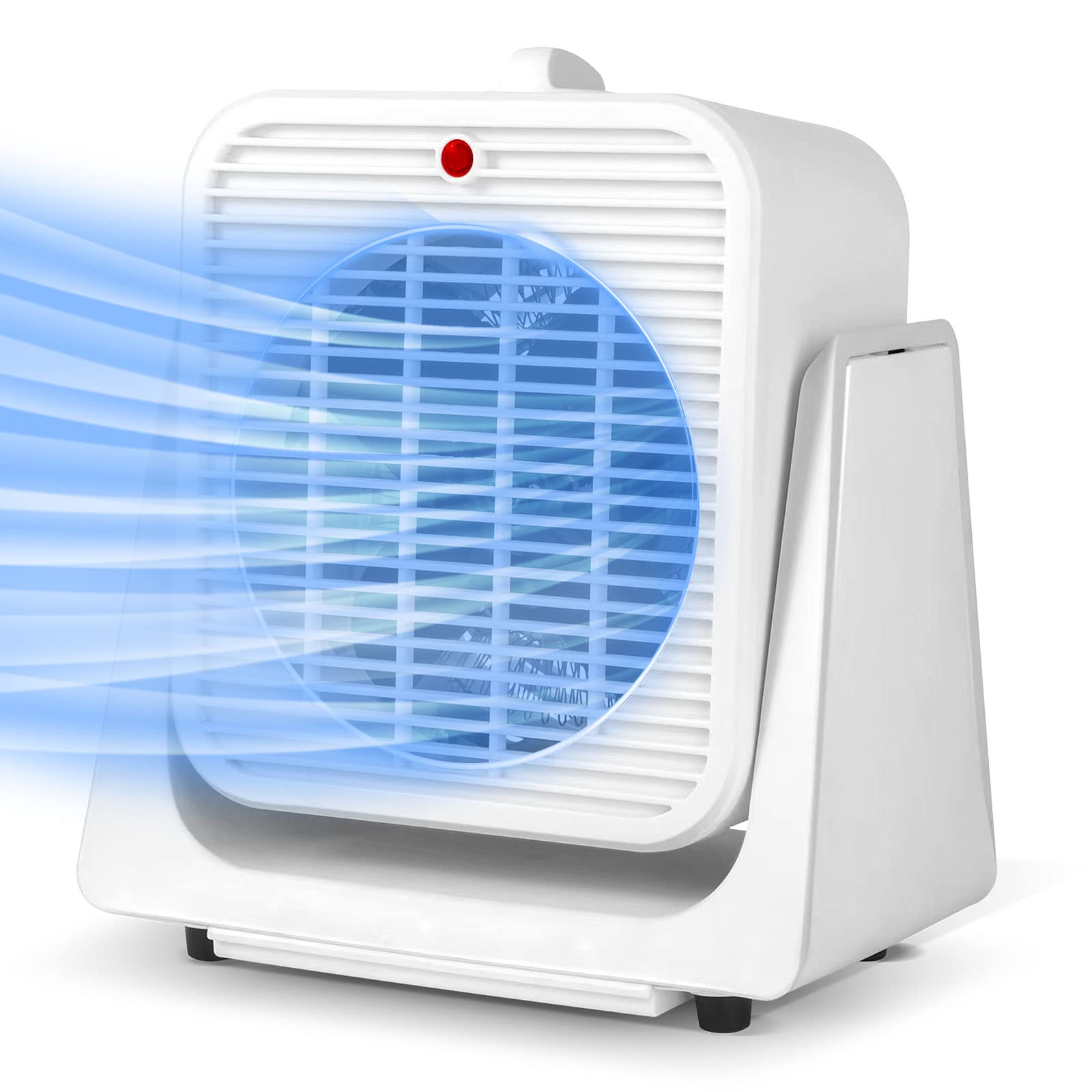 2 in 1 Desk Heater and Fan Combo - Fast Heating & Cooling, 45° Adjustable Angle, Overheat & Tip-Over Protection - Portable Space Heater & Cooler for Office, Bedroom, Home Use - Perfect for Winter Warmth & Summer Breeze