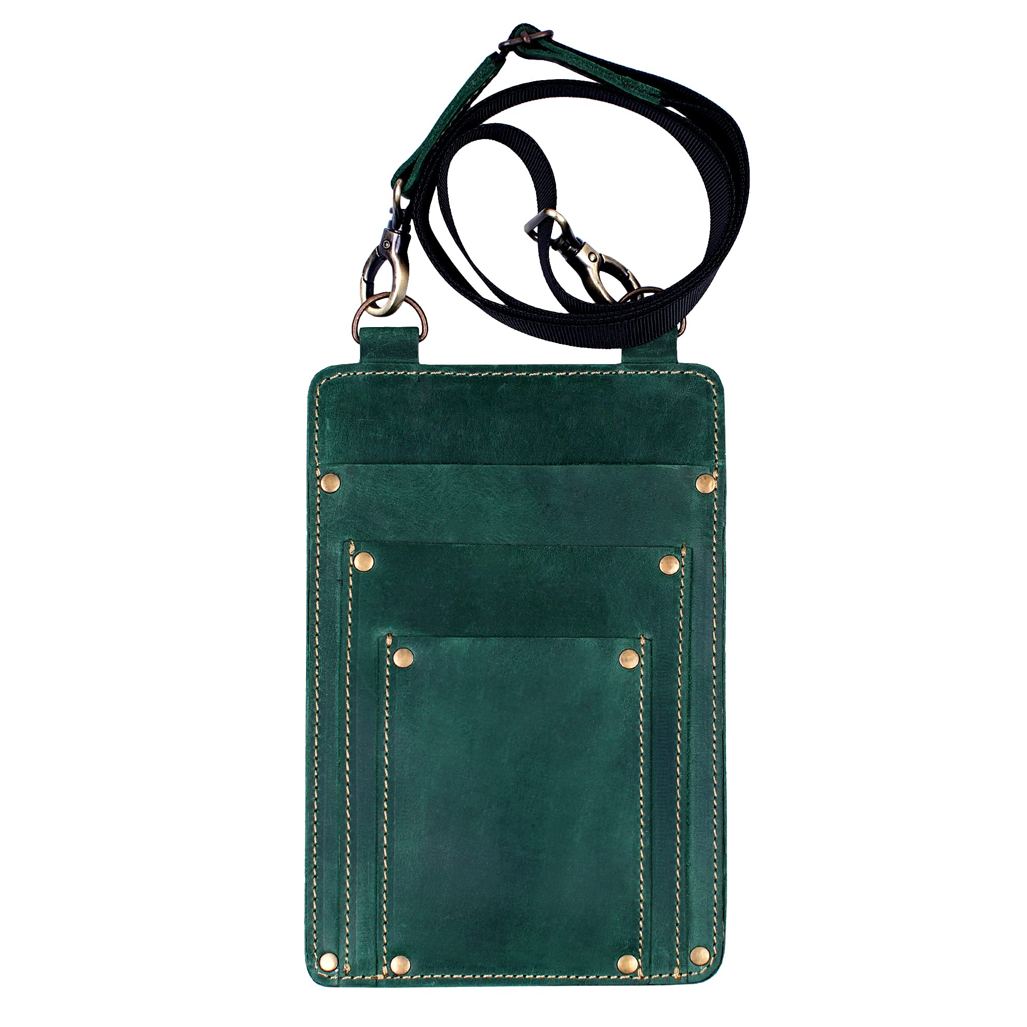 Leather Florist Tool Belt Bag - Garden Farmer Pouch Organizer with Hand Tools Holder - Utility Kit for Gardening, Landscaping & DIY Projects (Atlantic Deep Green) - Perfect for Outdoor Work, Planting & Crafting