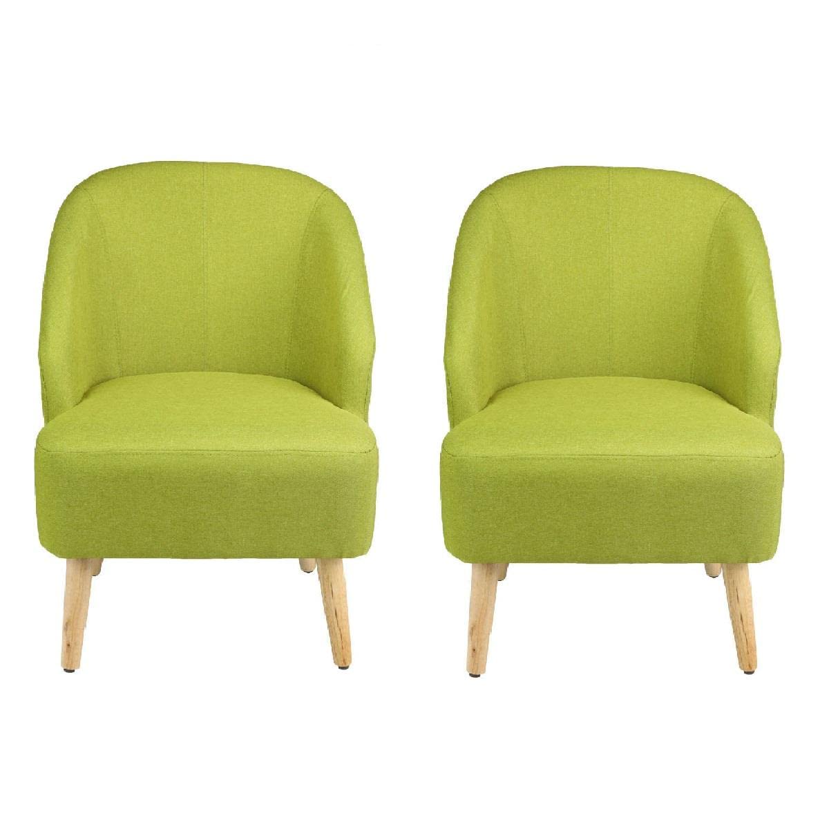 Set of 2 Space-Saving Modern Fabric Club Chairs - Accent Dining Room Chairs, Kitchen Chairs, and Home Dining Chairs for Small Spaces, Compact Living Rooms, and Cozy Breakfast Nooks
