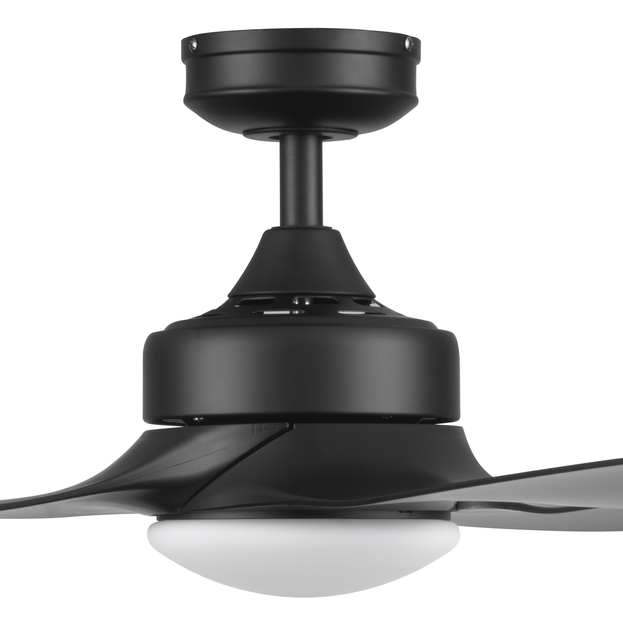 52 Inch Honeywell Lynton Matte Black Ceiling Fan with Light Kit & Remote Control - Quiet Reversible Motor for Bedroom, Living Room, and Outdoor Covered Patio
