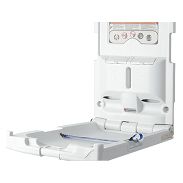 Foundations 100 EV BP Classic Vertical Surface Mount Baby Changing Station with EZ Mount Backer Plate - Durable Wall-Mounted Diaper Changing Table for Public Restrooms & Daycare Centers