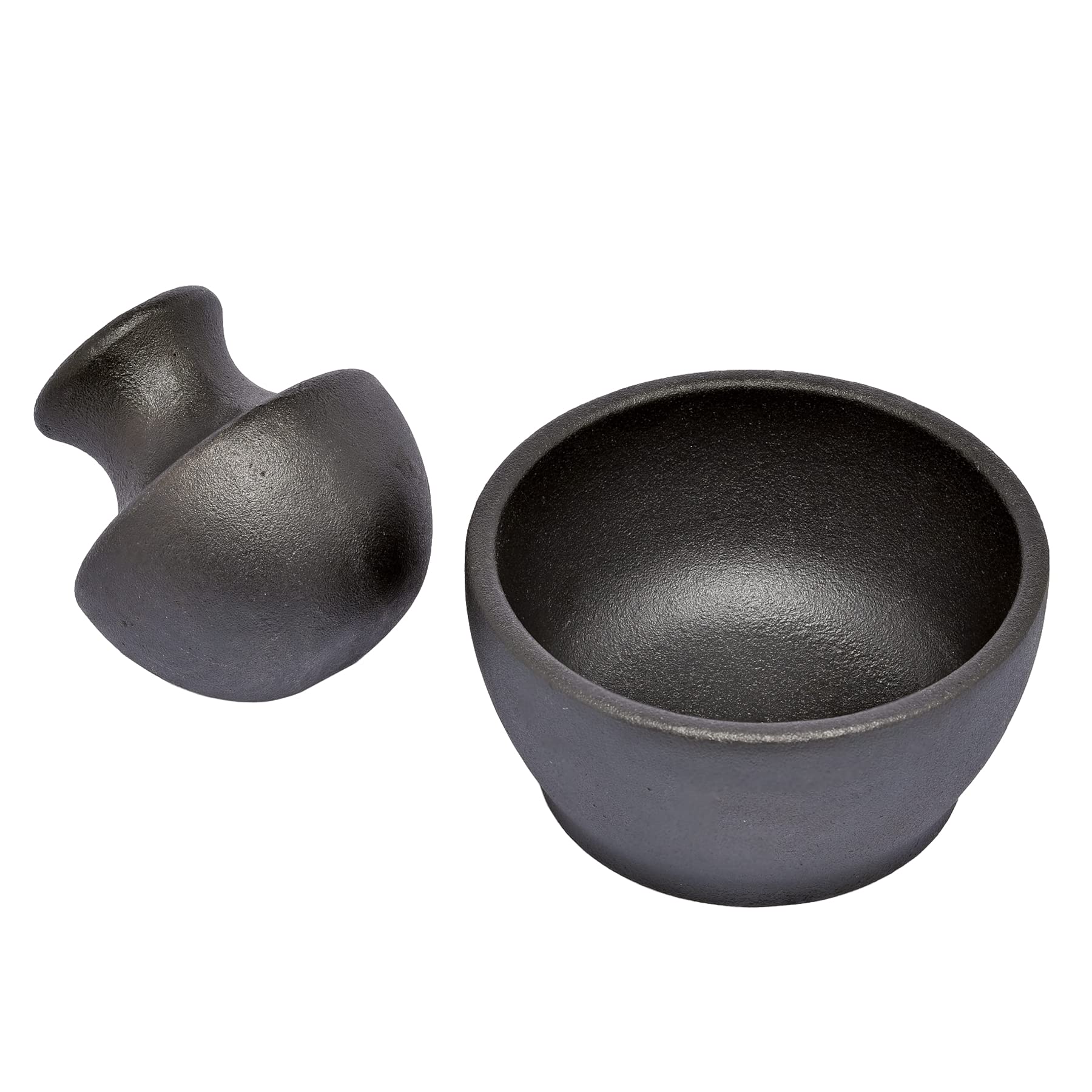 Zassenhaus Manu Cast Iron Mortar and Pestle Set - 4 Inch Diameter, 3 Inch Height - Durable Black Spice Grinder for Herbs, Spices, and Seeds - Perfect for Kitchen, Cooking, and Apothecary Use