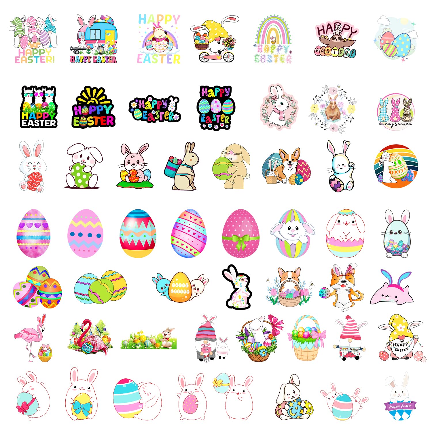 100Pcs Easter Stickers for Kids & Adults - Waterproof Vinyl Stickers for Water Bottles, Laptops, Scrapbooks - Cute Kawaii Aesthetic Stickers for Boys, Girls & Teens - Perfect for DIY Crafts, School Projects & Gift Decorations