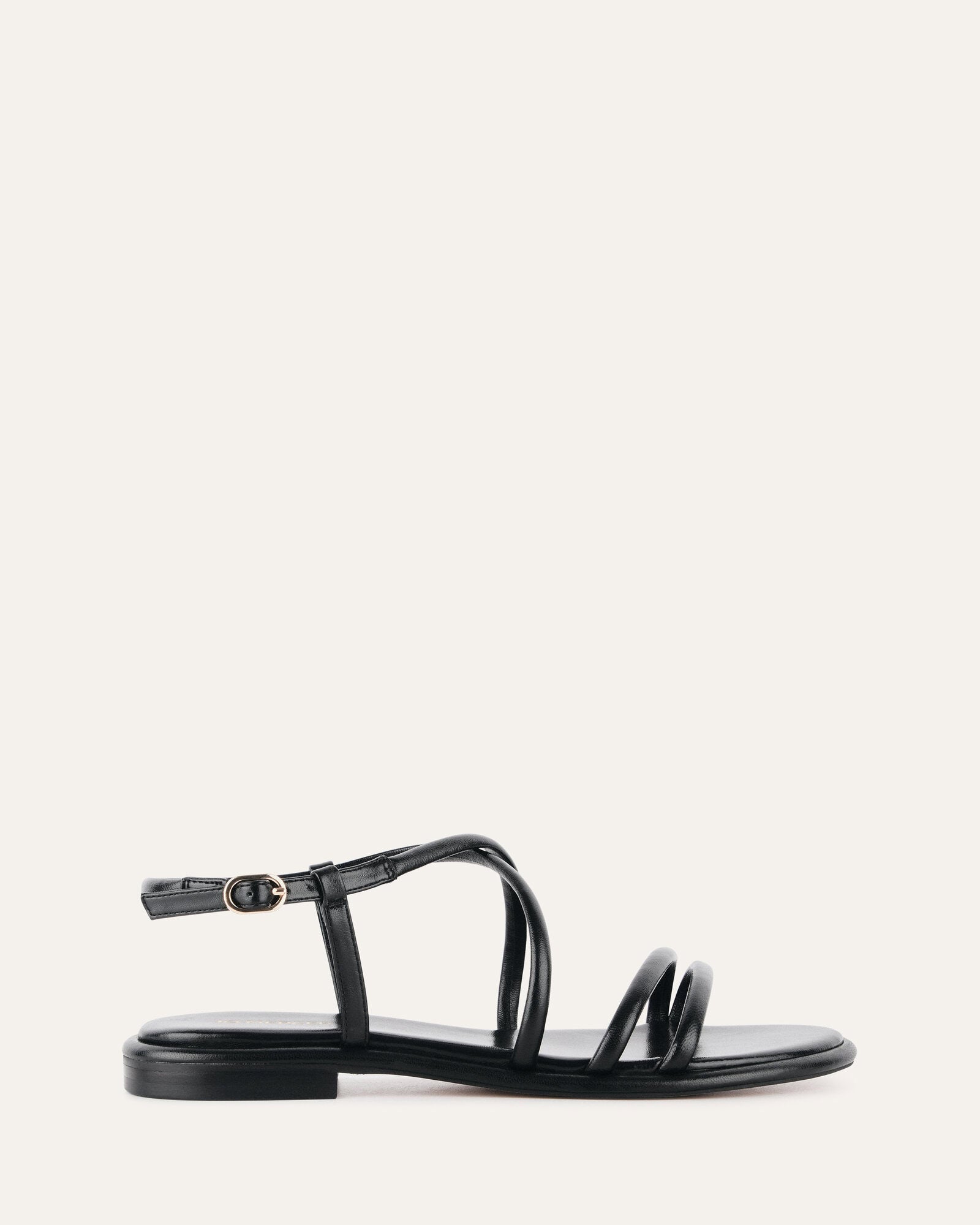 Catalina Flat Sandals for Women - Black Genuine Leather Comfortable Slip-On Sandals - Perfect for Beach, Vacation & Summer Outfits