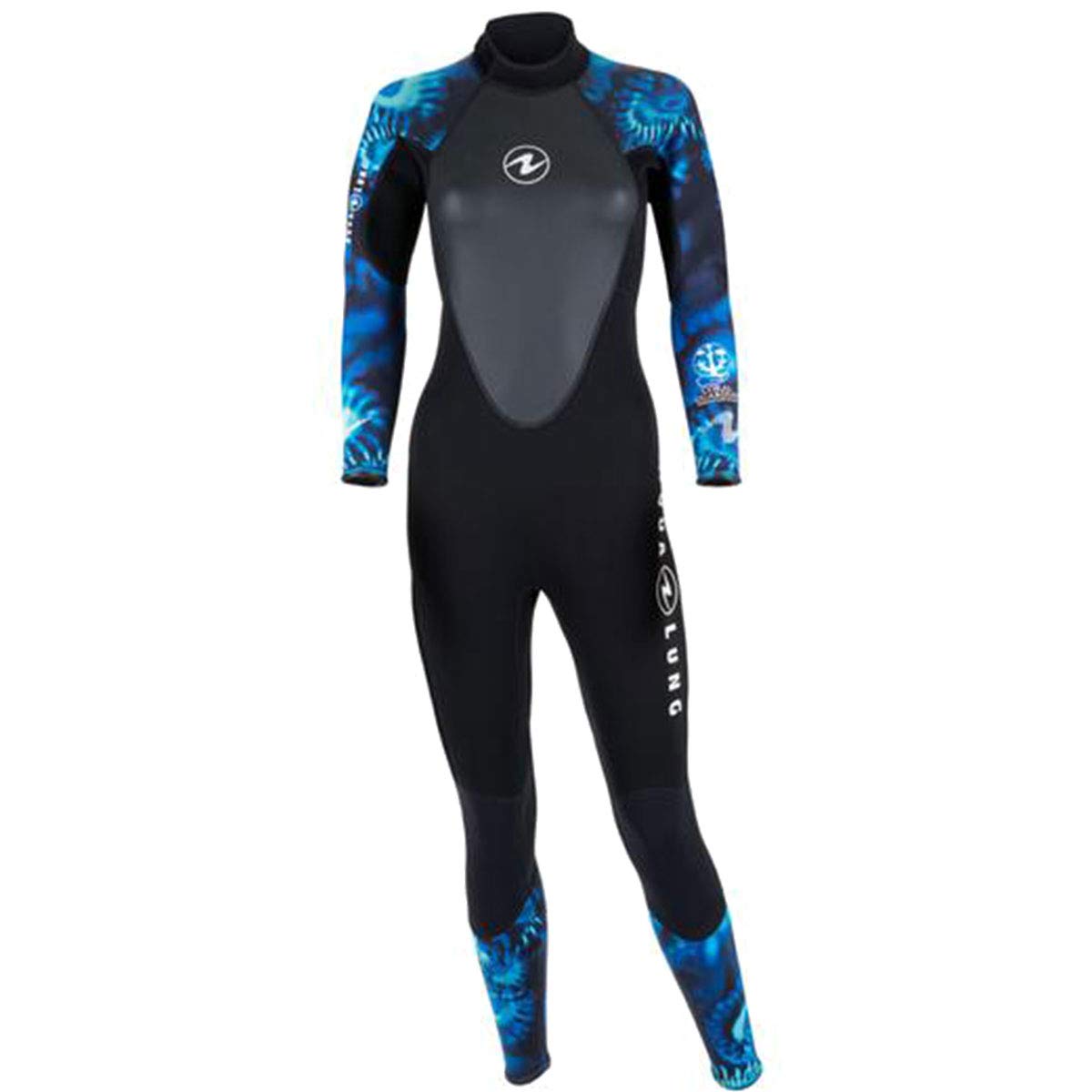 Aqualung HydroFlex 3mm Women's Wetsuit - Camouflage Blue, X-Large - Perfect for Scuba Diving, Snorkeling & Water Sports