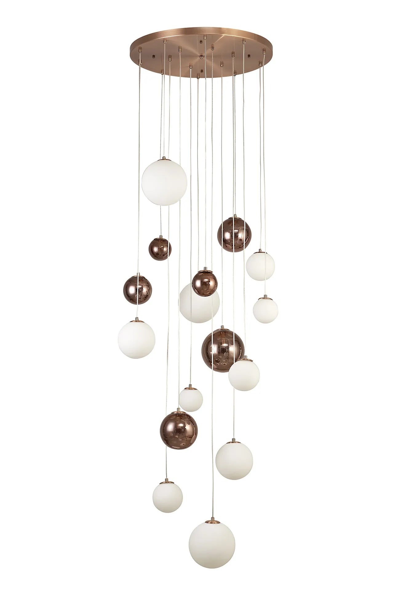 60cm Austin Glass Pendant Light with 16 G9 Bulbs - Modern Hanging Fixture for Kitchen Island, Dining Room, and Living Room Lighting