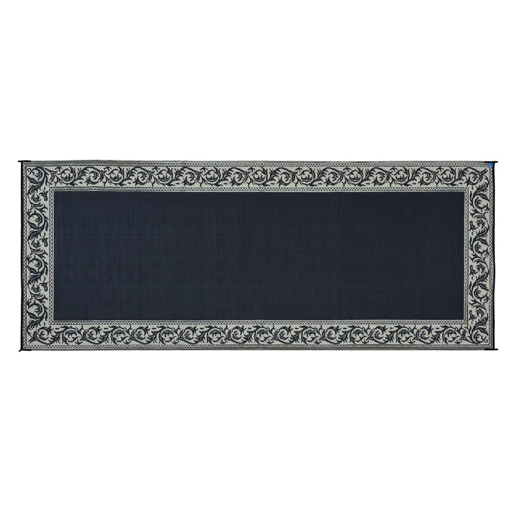 Ming's Mark RC1 Reversible Patio Mat - 8' x 20', Black/Beige, Waterproof Outdoor Rug for Camping, Picnic, Beach, Backyard & Deck - Stylish & Durable Design