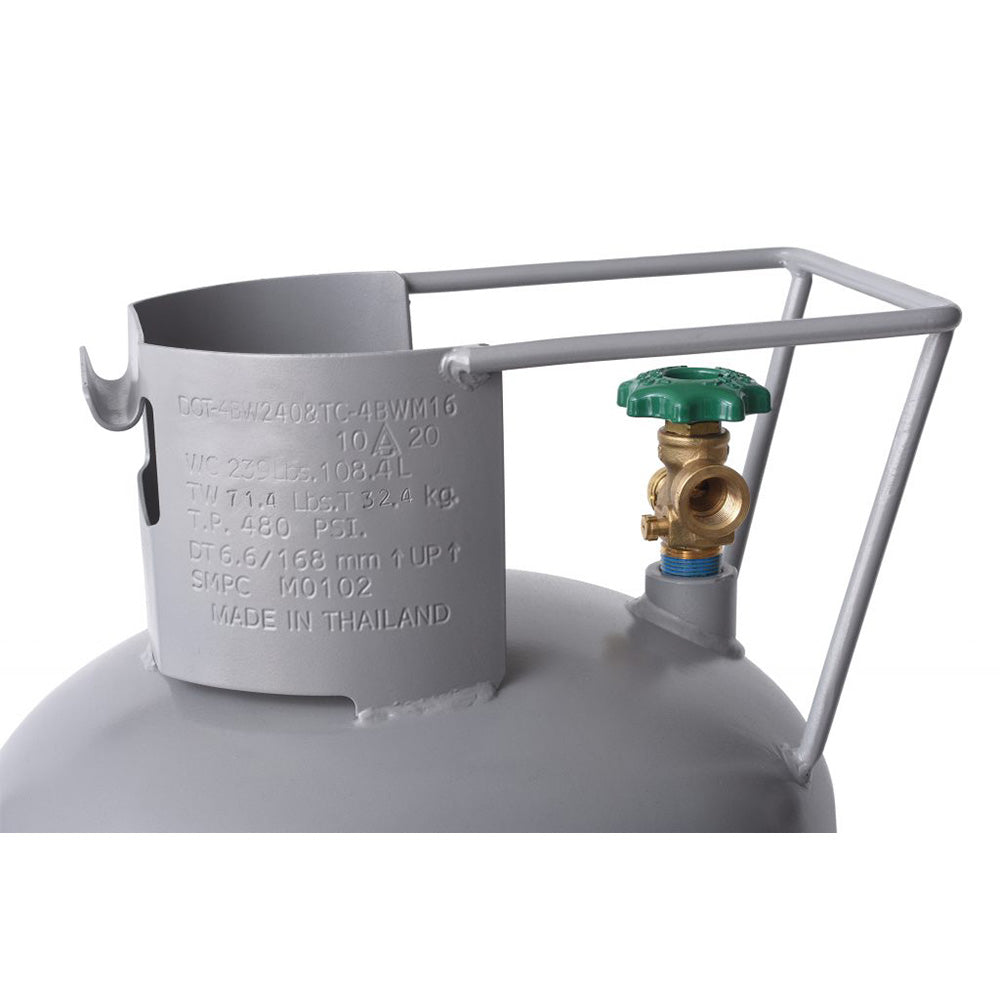 Flame King YSN100HOG 100 LB Horizontal & Vertical Propane Tank with POL Valve & Wheels - Perfect for RV, Camping, Grilling & Outdoor Adventures