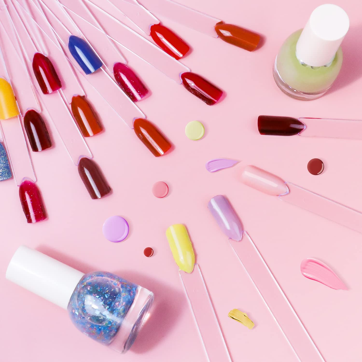 100PCS Clear Fake Nail Tips for Nail Art Practice - Transposable Nail Display Sticks for Gel Polish Application, DIY Manicure & Nail Salon Training - Perfect for Beginners, Professionals & Nail Art Enthusiasts