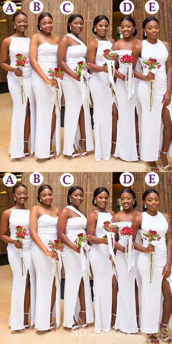 Elegant Mismatched Mermaid White Long Bridesmaid Dresses - WG1352 | Perfect for Beach Weddings, Formal Events & Special Occasions