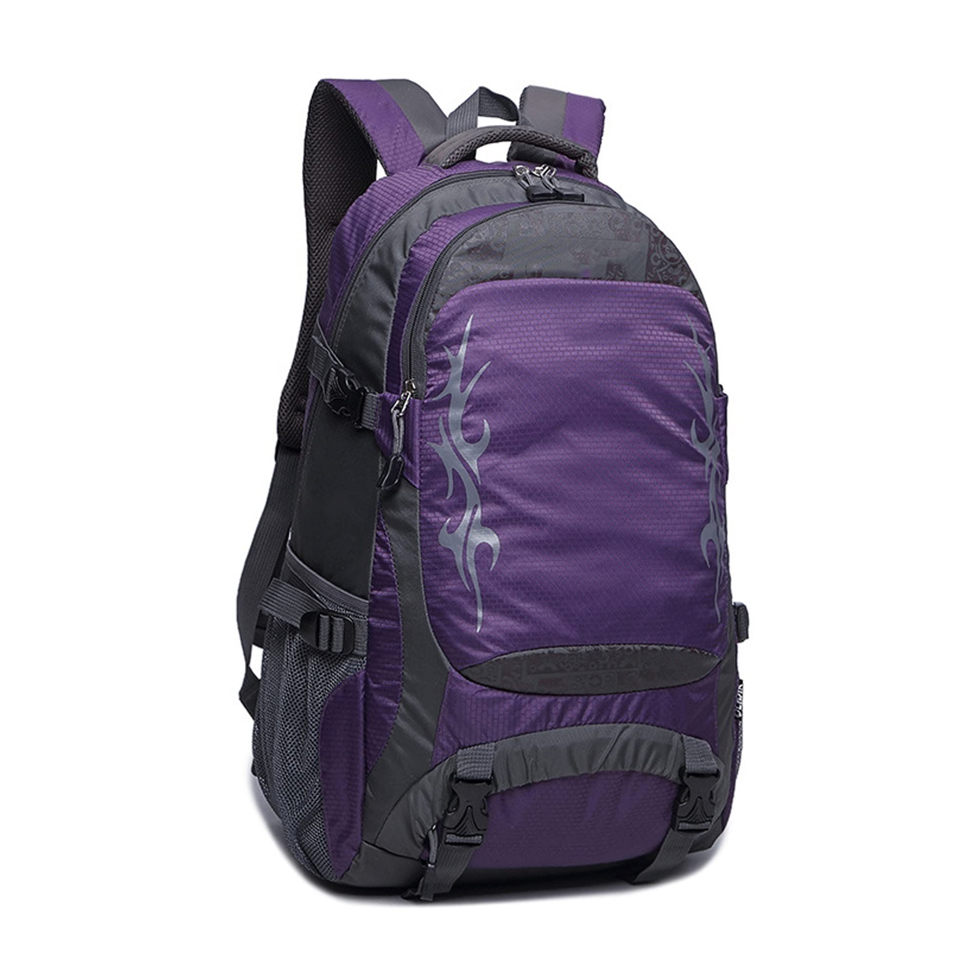 BINGJUE 40L Lightweight Waterproof Hiking Backpack - Purple Outdoor Mountaineering Climbing Bag for Camping, Travel & Trekking | Durable 40 Liter Backpack for Men & Women