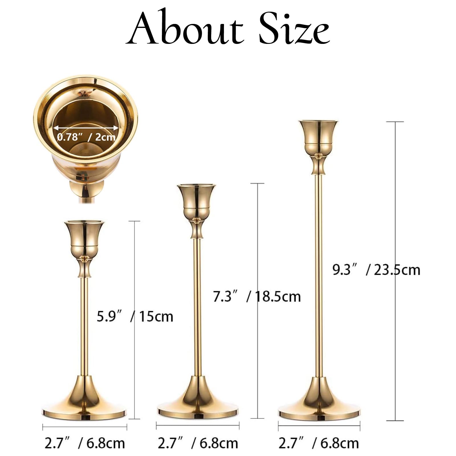 30-Piece Gold Taper Candle Holders Set - Elegant Metal Candlestick Holders for 3/4 Inch Thick Candles - Perfect for Wedding Centerpieces, Home Decor, Dining Table & Party Decorations (Use for Romantic Dinners, Holiday Decor, Church Ceremonies)