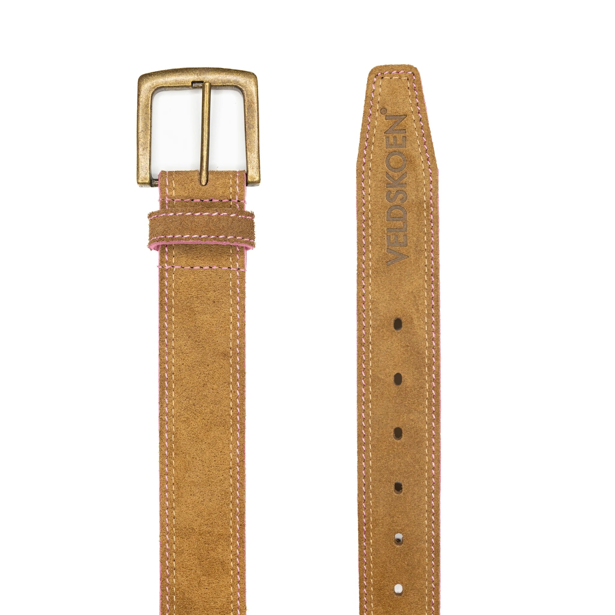 Uhambo 40mm Genuine Leather Belt with Pink Detail - Stylish & Durable Fashion Accessory for Men & Women | Perfect for Casual, Office & Formal Outfits