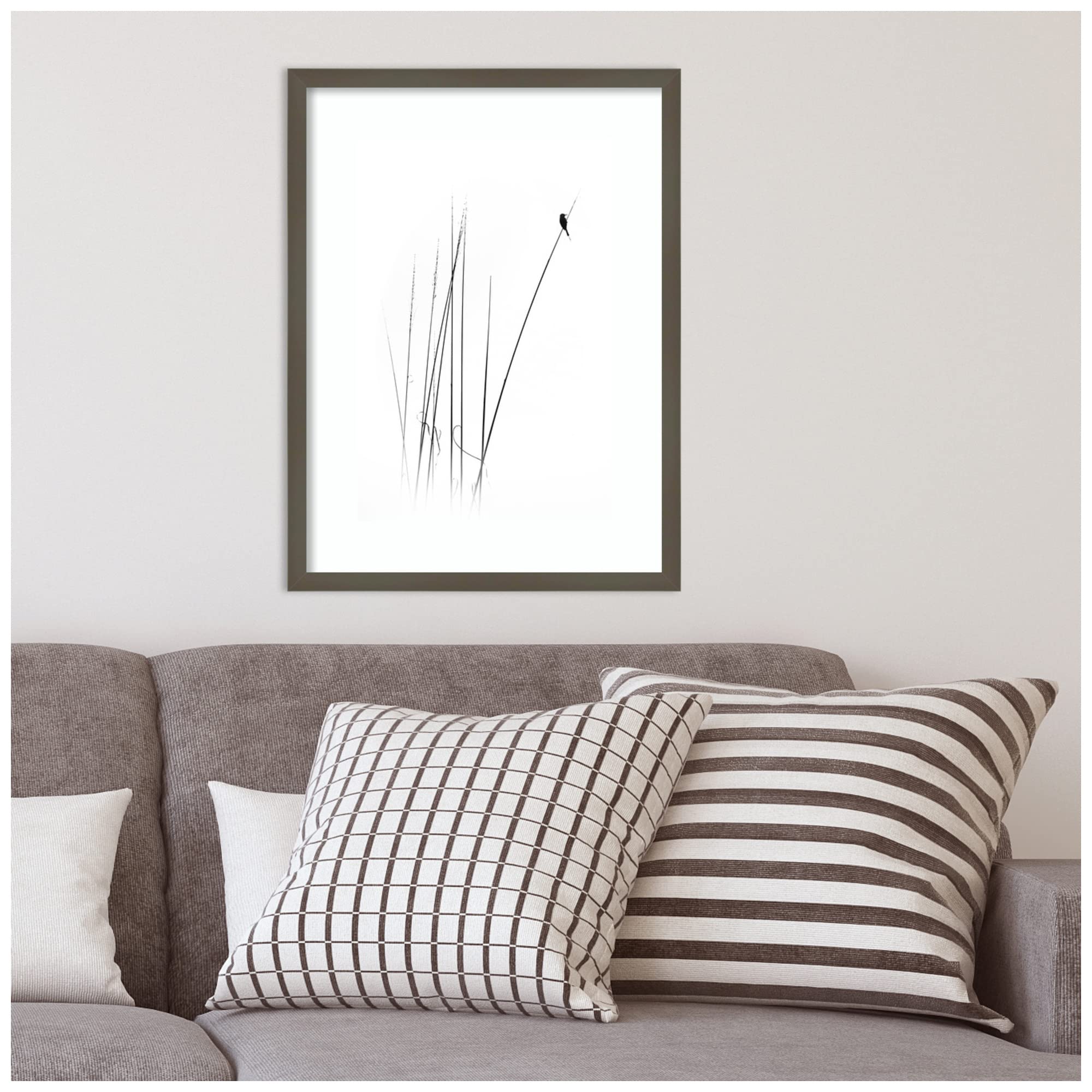 Amanti Art Framed Wall Art Print 24x18 - Sabbatical Bird Painting by Swapnil | Black & White Animal Wall Decor | Medium Poster Artwork for Living Room, Bedroom, Office | Perfect for Modern Home & Office Decor