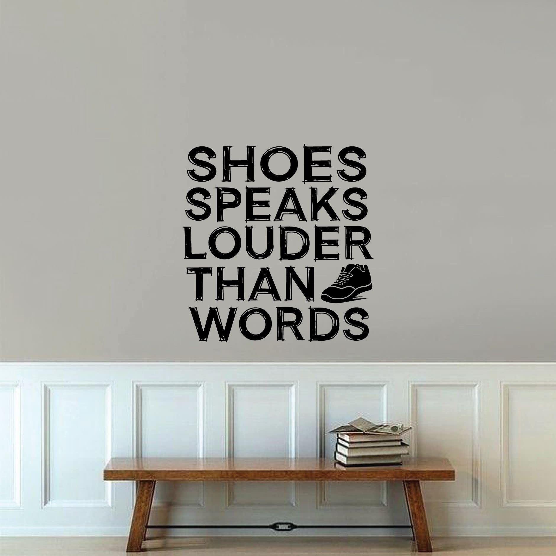 Stylish Vinyl Wall Art Decal - Shoes Silhouette Sandwear Design for Closet & Dressing Room (20x18 inch) - Perfect Home Decor for Wardrobe Cabinet, Bedroom & Fashion Lover's Space