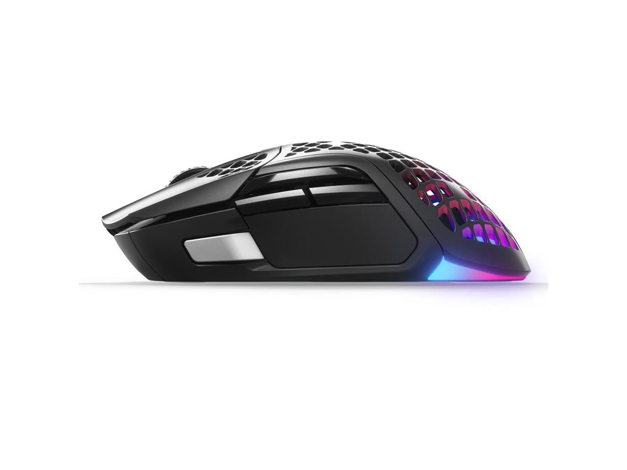 SteelSeries Aerox 5 Wireless RGB Gaming Mouse - Ultra-Lightweight Water Resistant Design with 18K DPI TrueMove Air Sensor - 9 Programmable Buttons for PC/Mac Gaming (Bluetooth/2.4GHz) - Perfect for FPS, MOBA & Esports Competitions
