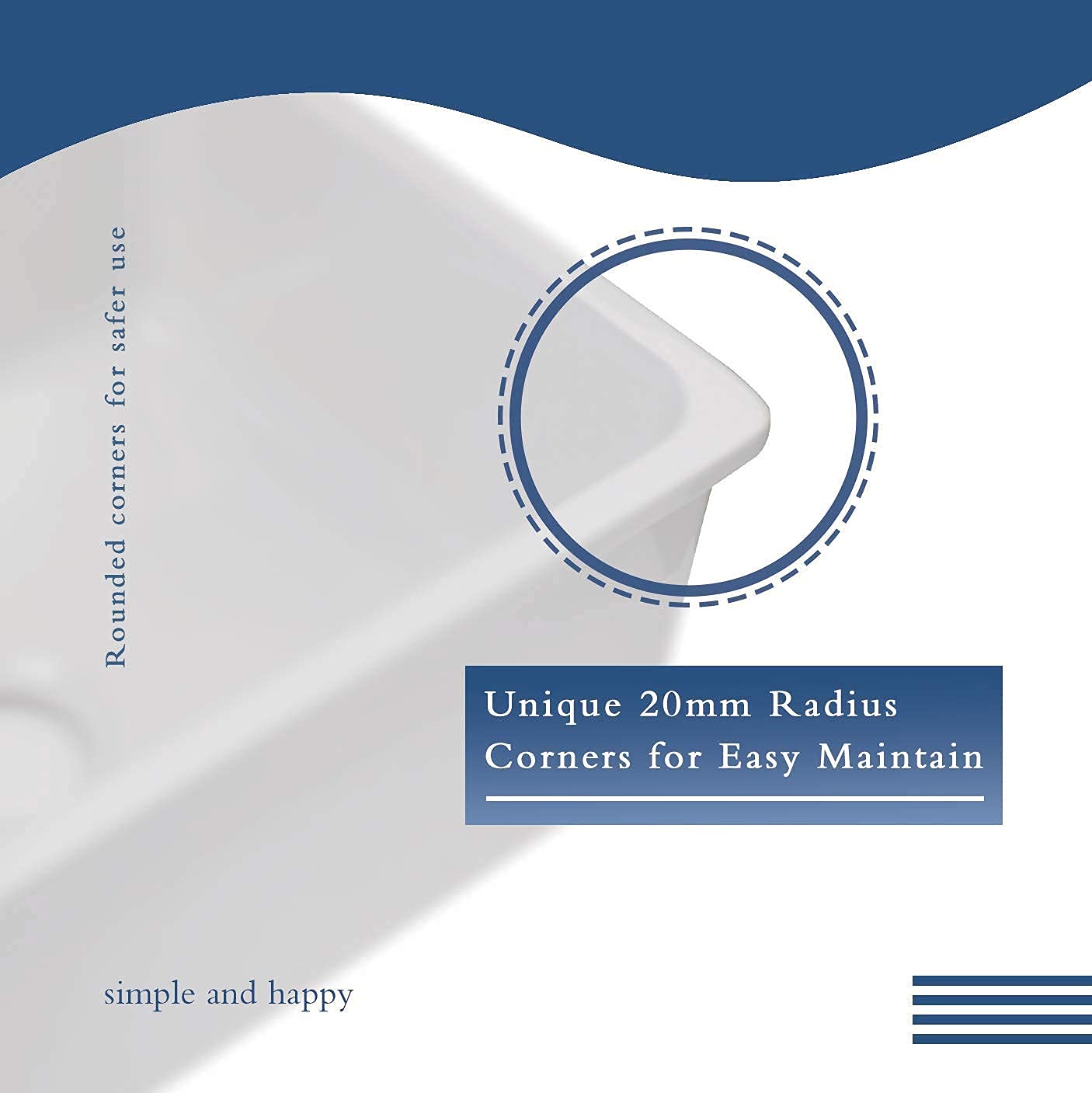 Enbol 24-Inch Undermount Kitchen Sink - 18x24 Inch White Porcelain Single Bowl Sink with Strainer for Modern Kitchens | PU2318 | Perfect for Food Prep, Dishwashing & Small Space Homes
