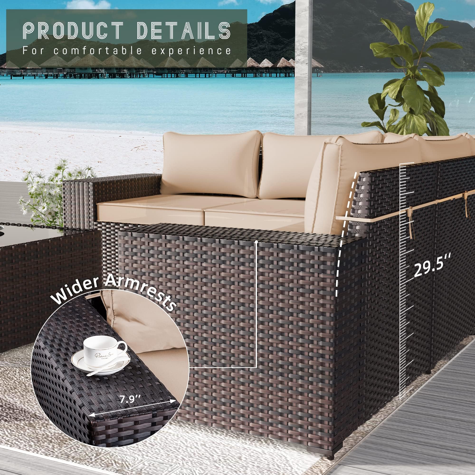 13-Piece Outdoor Patio Furniture Set with 43