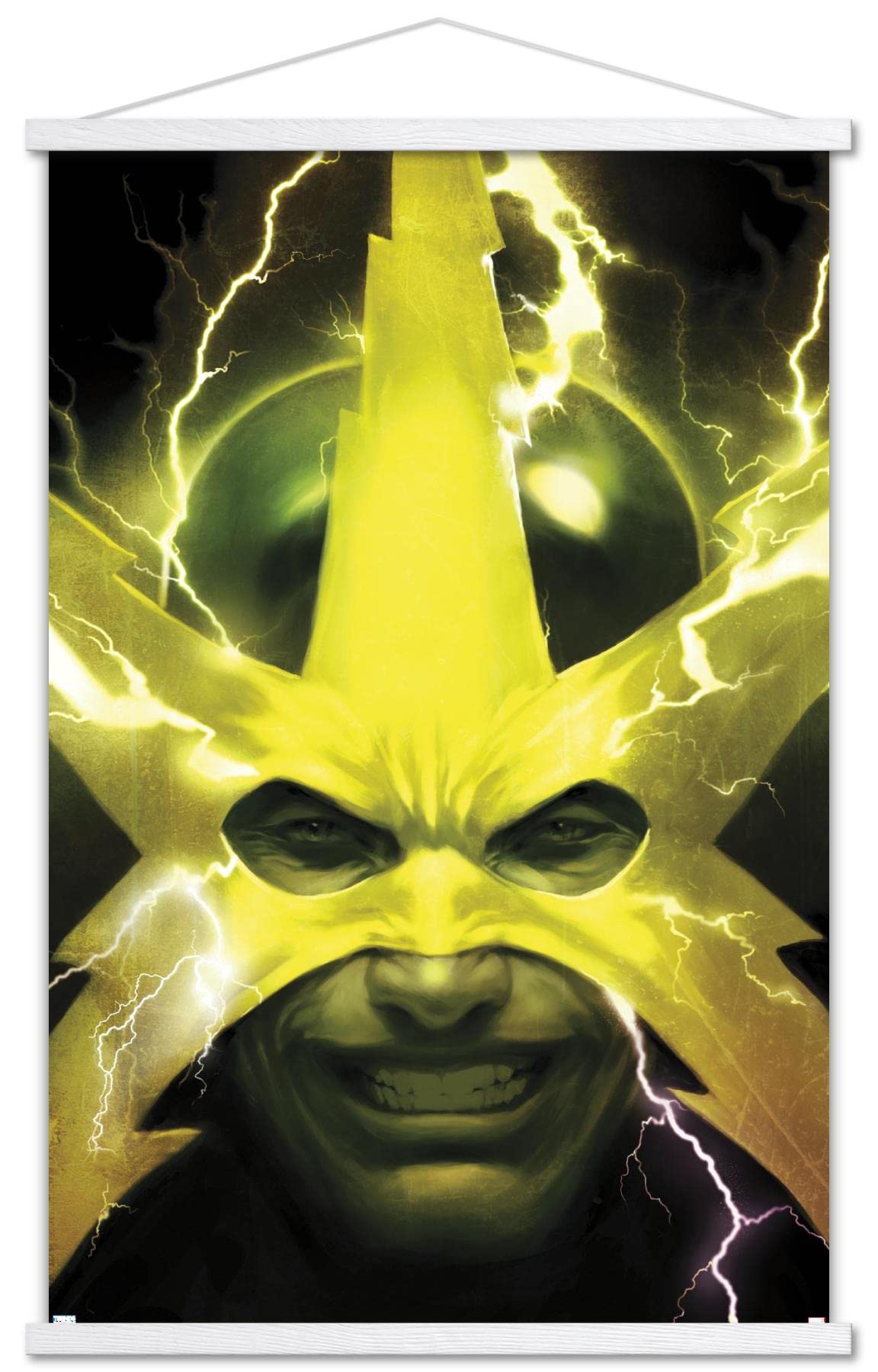 Trends International Marvel Comics Electro Web of Spider-Man #2 Wall Poster 22.375x34 Inch - Premium Magnetic Frame Art Print with White Hanger | Superhero Room Decor, Comic Book Fan Gift, Home Theater Display