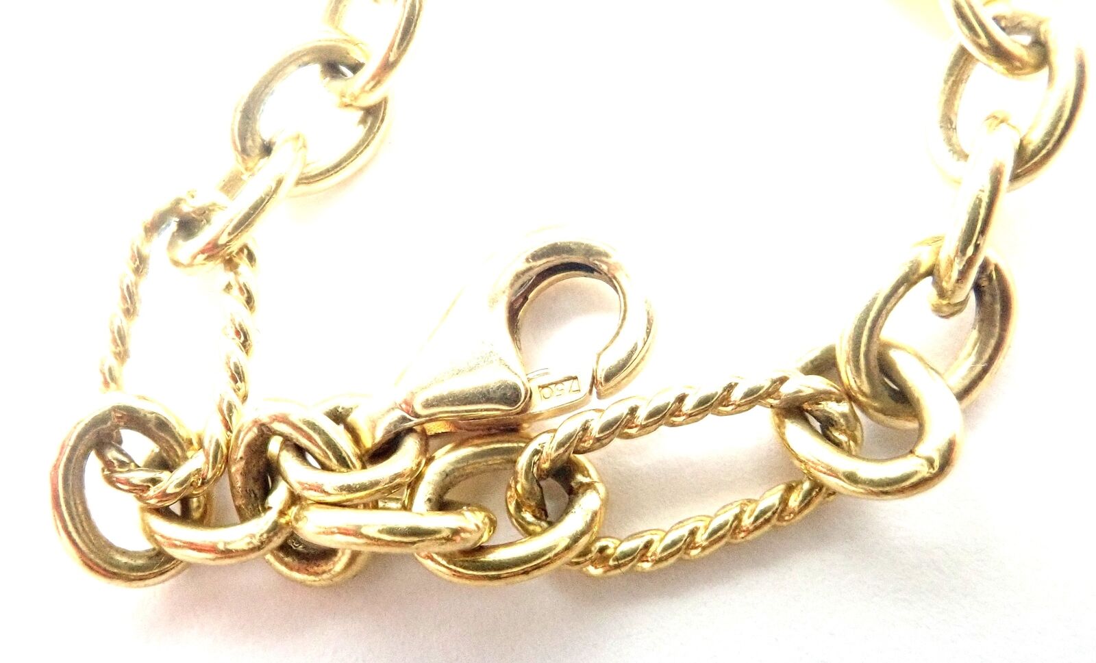 David Yurman 18k Yellow Gold Citrine Figaro Link 40