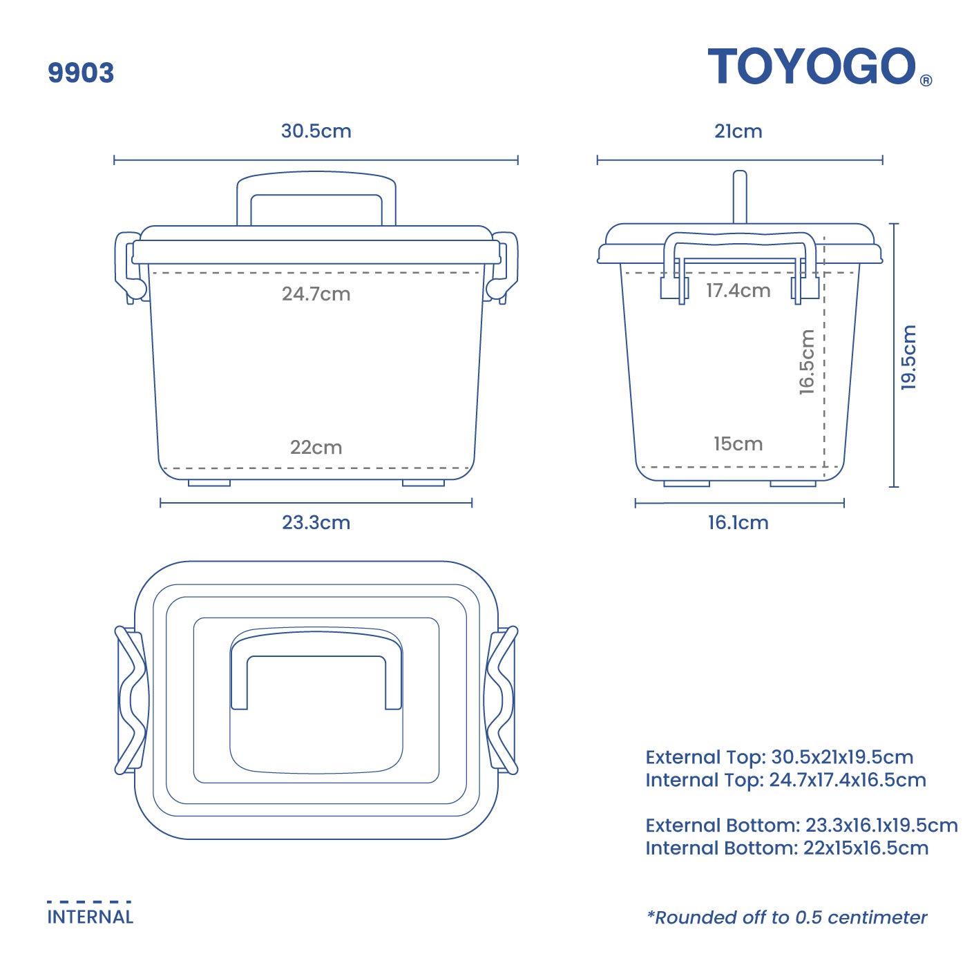 PIN PIN HANDY BOX (S) (9903) - Compact Storage Solution for Office, Home & Travel Organization