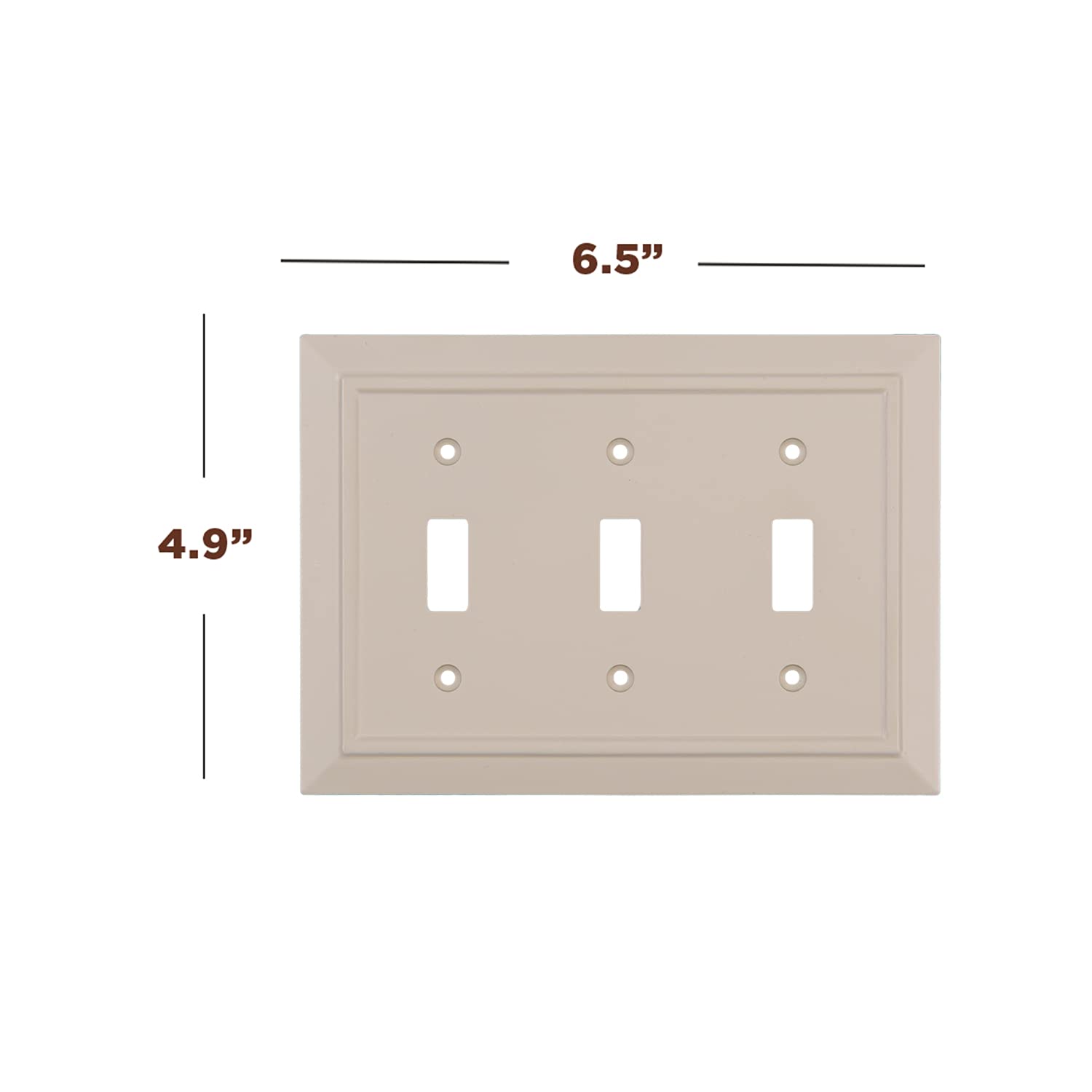 2-Pack Classic Ivory Wall Plate Outlet Switch Covers by SleekLighting | Rocker/Receptacle/Toggle/Combo Styles | 3 Toggle Size | Perfect for Home, Office & Commercial Renovations