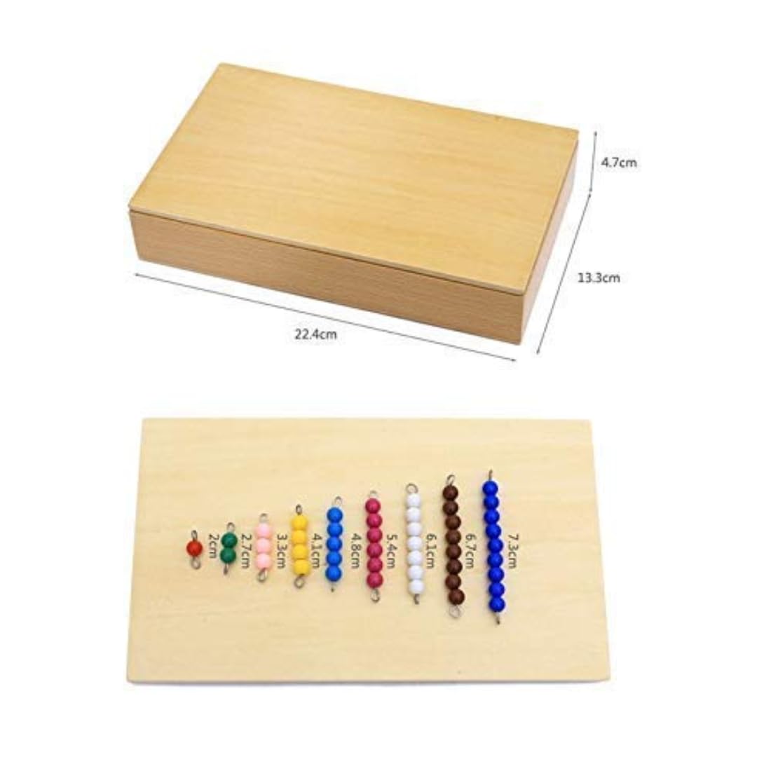 Montessori Wooden Math Learning Toys for Kids - Colorful Counting Beads & Checker Board - Early Childhood Education, Preschool Math Training - Perfect for Homeschooling & Classroom Activities
