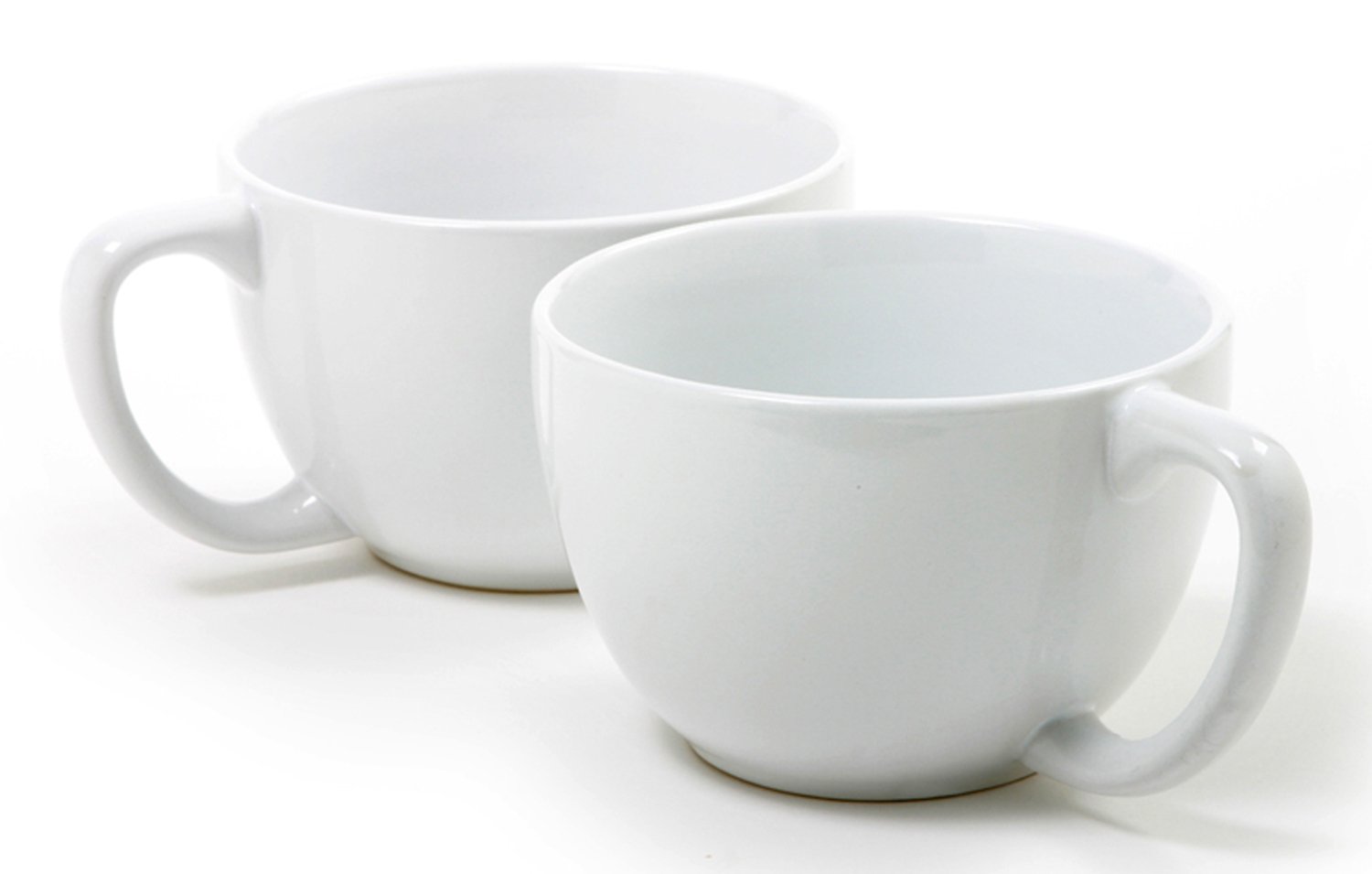 Norpro My Favorite Jumbo Porcelain Coffee Mugs, Set of 2, 20oz Large White Ceramic Cups - Perfect for Hot Coffee, Tea, Hot Chocolate & Soups at Home, Office or Cafe