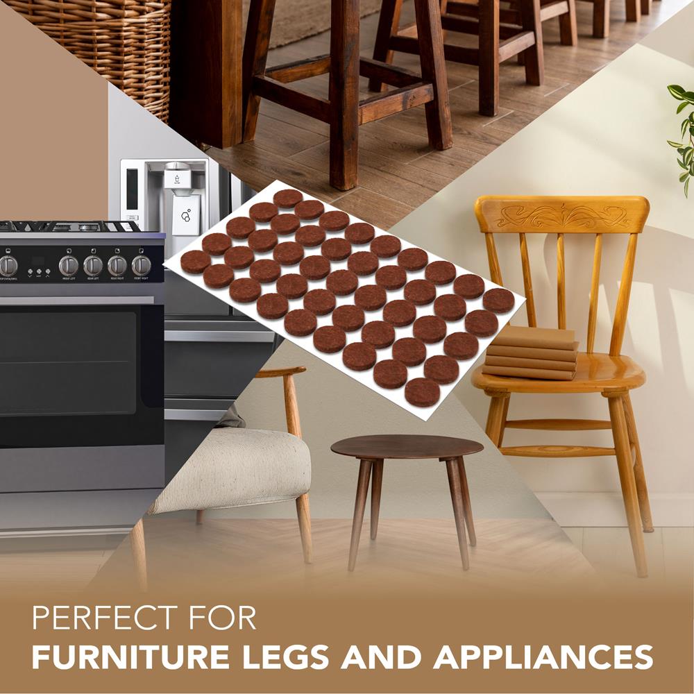 Non-Slip Felt Furniture Pads for Hardwood Floors - 40 Pack Self-Adhesive Floor Protectors for Chairs, Tables & Sofas - Protect Your Floors from Scratches & Noise - Perfect for Home, Office & Rental Spaces