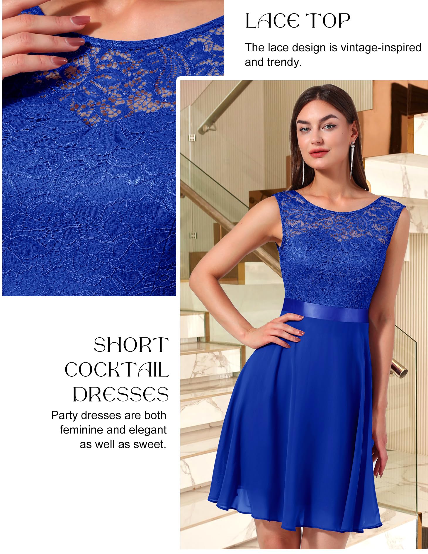 BeryLove Women's Short Prom Dress Lace Cocktail Party Formal Dress - Perfect for Wedding Guest, Bridesmaid, Homecoming & Special Occasions