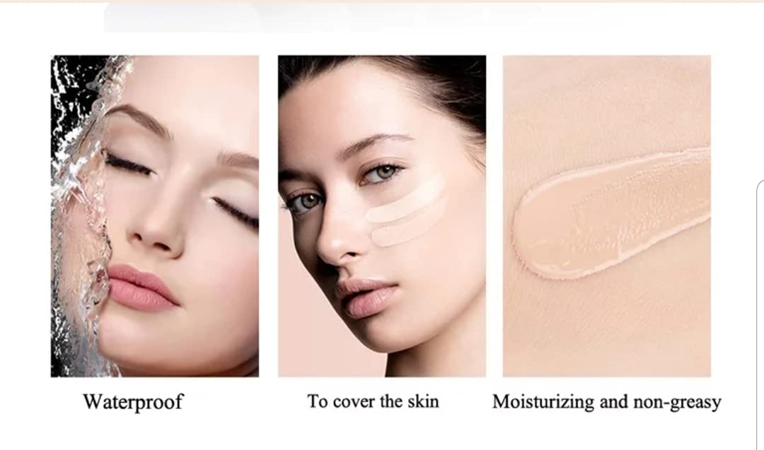 TopFinder® Waterproof Liquid Foundation with SPF 15 - HD Natural Glow Face Makeup for Women | Highlighter & Corrector | Hydrating Formula for Dry Skin | Perfect for Daily Wear, Photo Shoots & Special Occasions