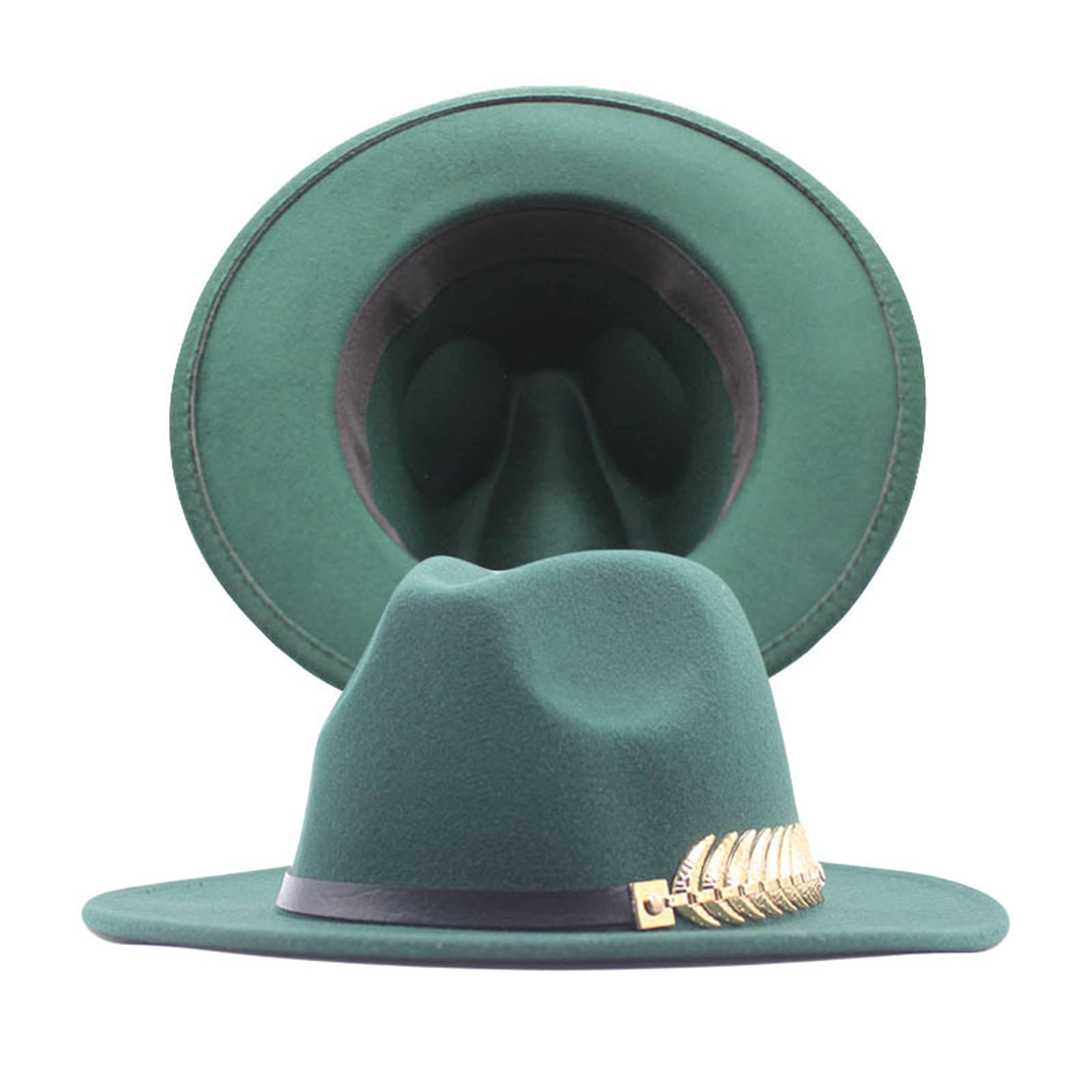 Women's Vintage Wool Fedora Hat - Wide Brim Floppy Panama Buckle Hat for Women, Classic Baseball Cap for Outdoor, Travel & Fashion