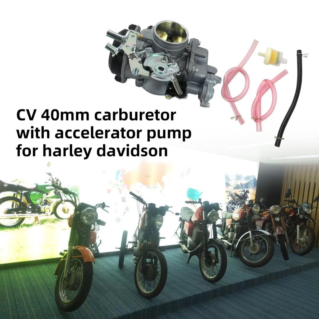 High-Performance 40mm CV Carburetor with Accelerator Pump for Harley-Davidson Models 27421-99C, 27490-04, 27465-04 - Compatible with Touring, Dyna & Softail Bikes - Ideal for Street Performance & Custom Builds