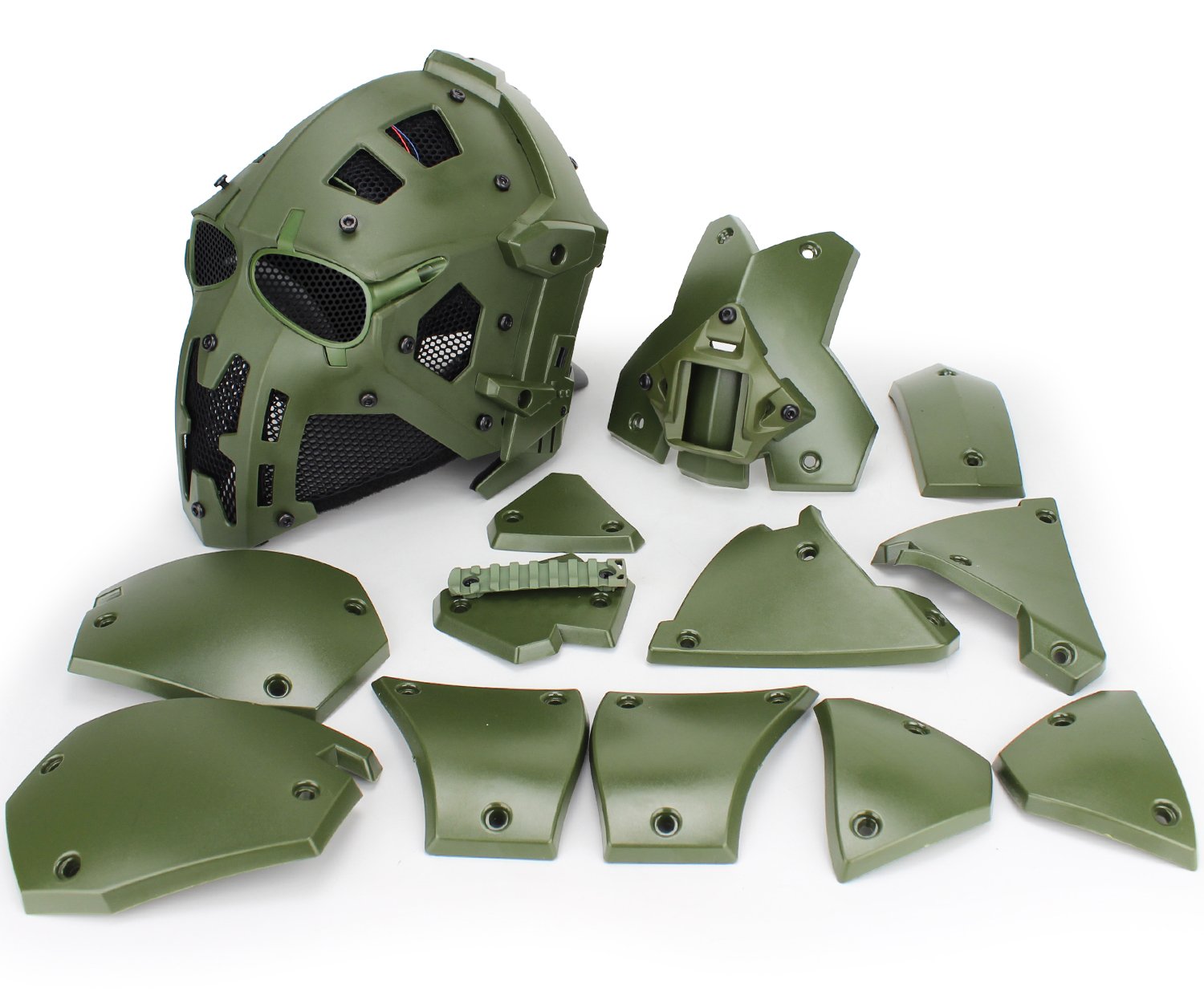 Tactical Airsoft Full Face Protection Helmet - Terminator Style Mask with Goggles | Military Simulation, Role-Playing Games, Movie Props, Hunting & Paintball Shooting Gear