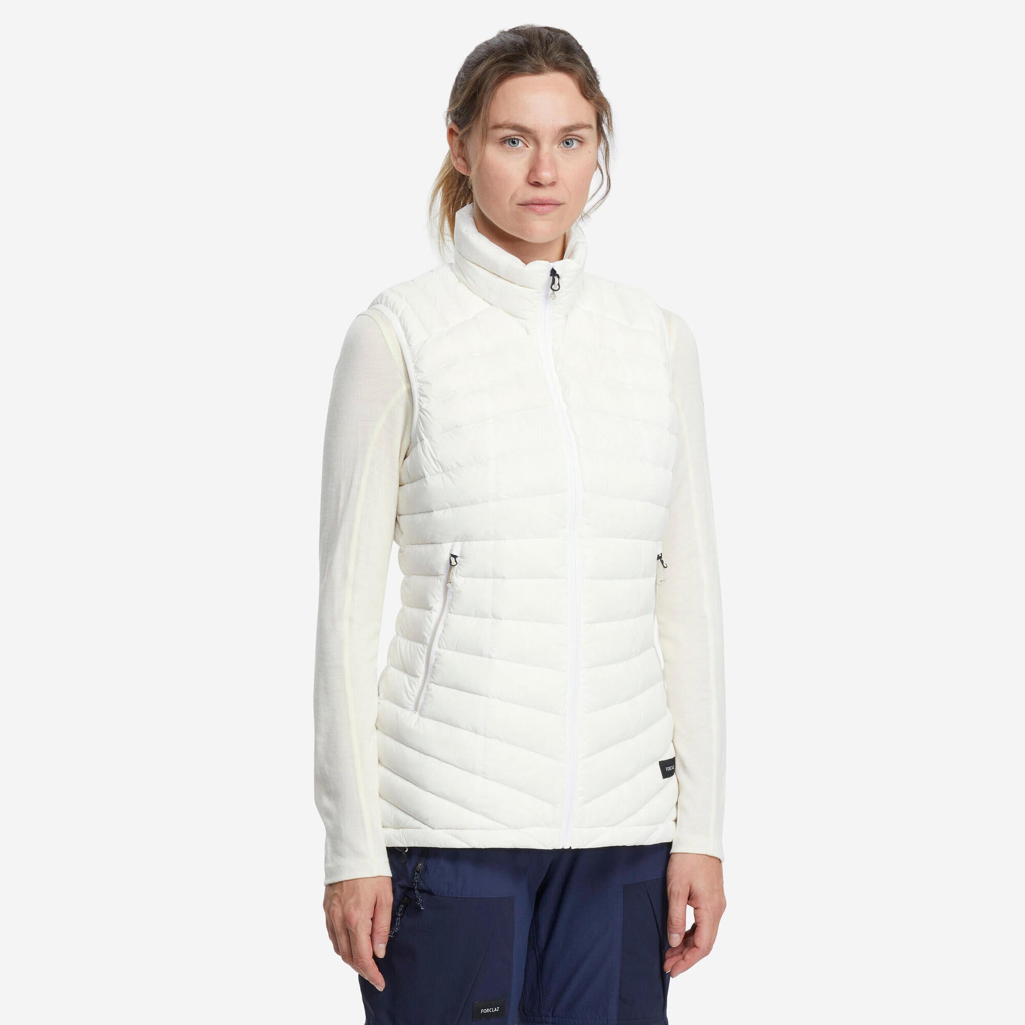 Forclaz Women's MT100 Down Puffer Vest - Lightweight Warm Winter Jacket for Hiking, Camping & Outdoor Activities