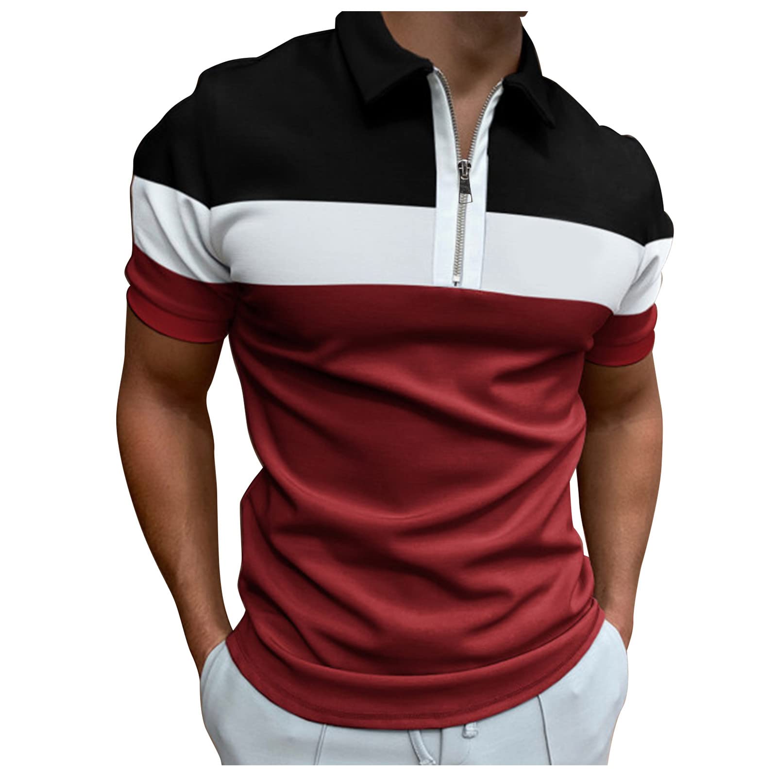 Men's 3D Digital Print Short Sleeve T-Shirt - Loose Lapel Zipper Top for Spring & Summer | Casual Streetwear, Gym, Travel & Daily Wear (Sizes S/M)