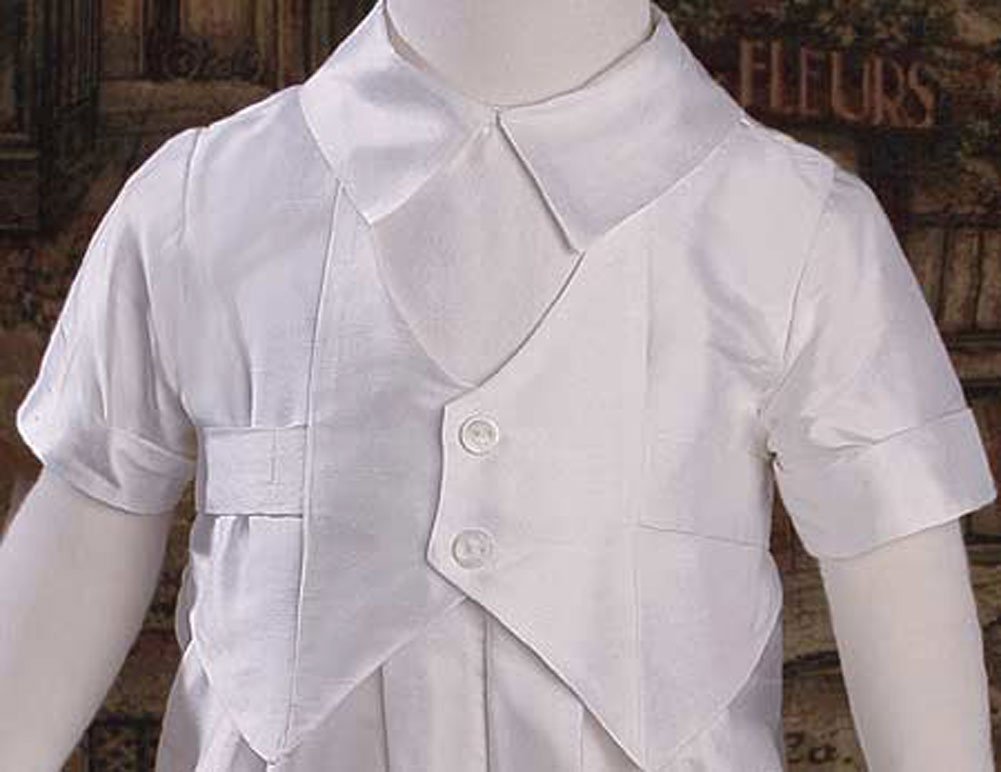 Silk Dupioni Christening Gown with Hat - Elegant Baptism Outfit for Baby Boys & Girls - Perfect for Church Ceremonies, Christenings, and Special Occasions