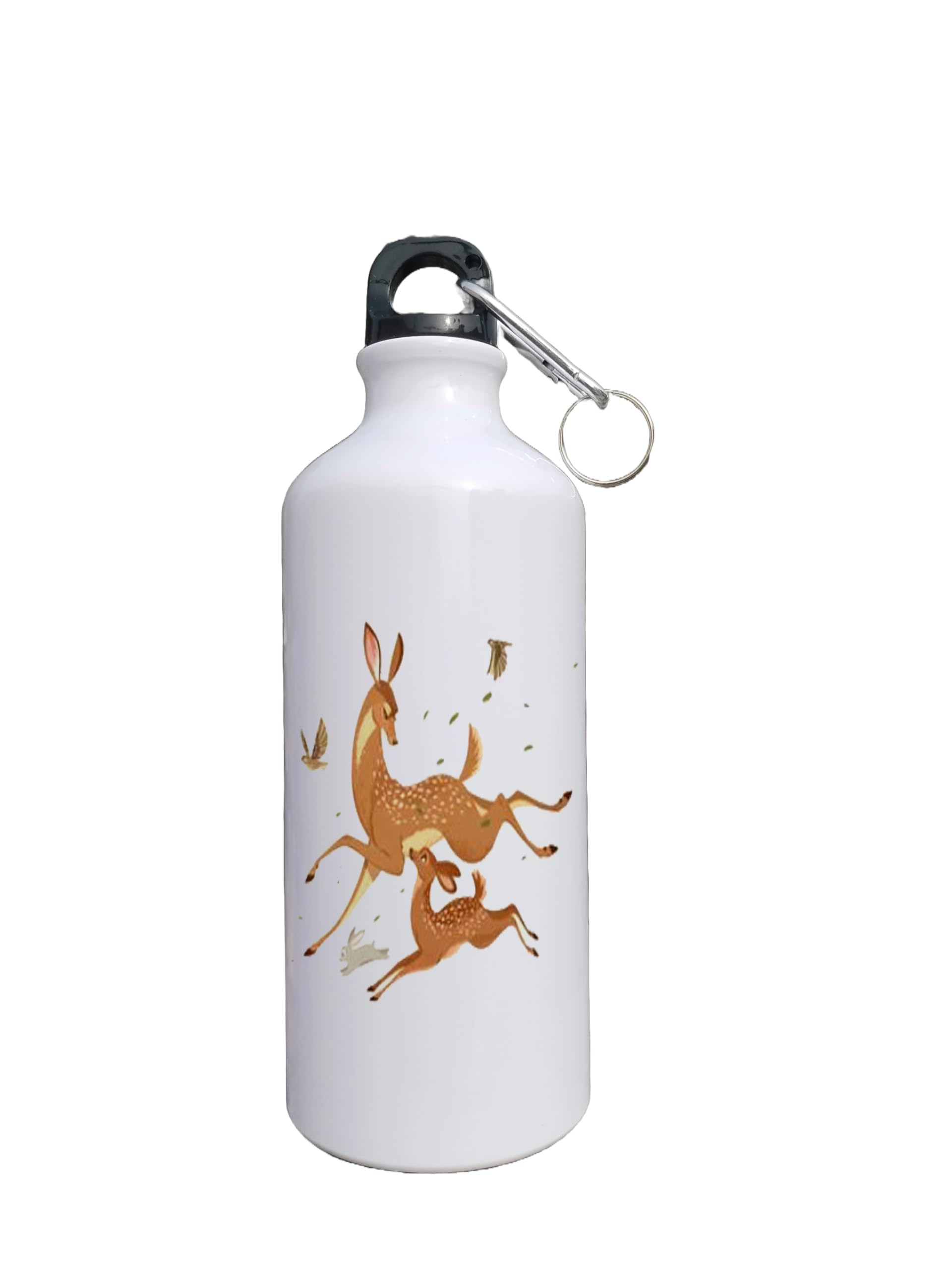 Premium Printed Water Bottle - Insulated Stainless Steel Cold Water Bottle with Unique Hiran Design - Perfect Gift for Gym, Office, Hiking & Outdoor Activities