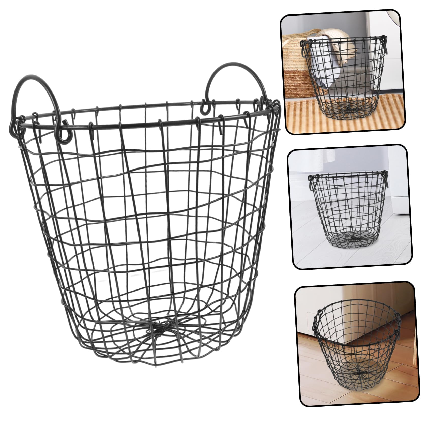 CHILDWEET Elegant Wire Baskets - Rustic Metal Laundry Basket, Fruit & Vegetable Storage Organizer, Bread Basket for Kitchen - Perfect for Farmhouse Decor, Pantry Organization & Bathroom Storage