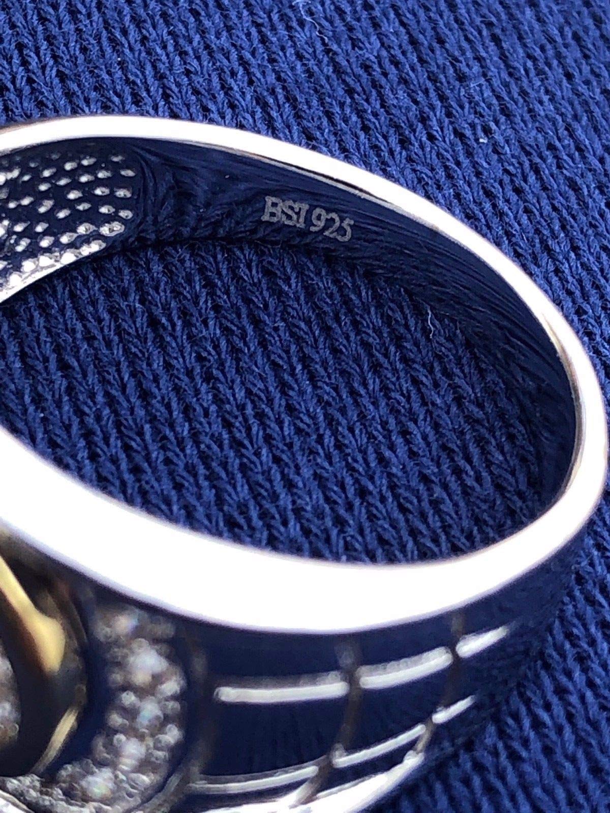 925 Sterling Silver Men's Iced Pinky Ring - Sizes 7-13 - Hip Hop Jewelry for Men - Perfect for Parties, Gifts, and Everyday Wear