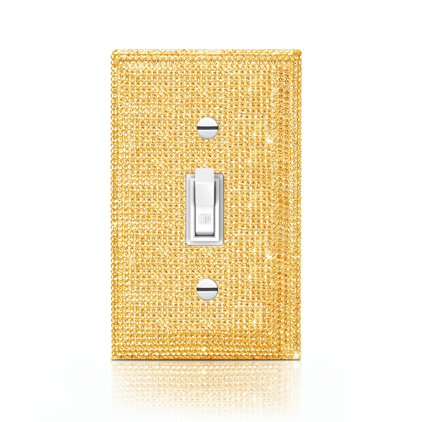 Elegant Silver & Gold Rhinestone Light Switch Cover - Decorative Wall Plate for Living Room, Bedroom, Bathroom - Shiny Switch Plate for Home Decor