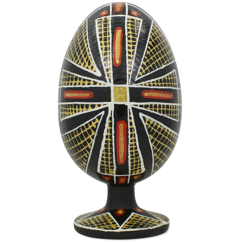 BestPysanky Hand-Painted Jesus Resurrection with Angels Wooden Easter Egg Figurine - 4.75 Inch Religious Home Decor for Easter Celebrations, Christian Gift & Spring Table Centerpiece