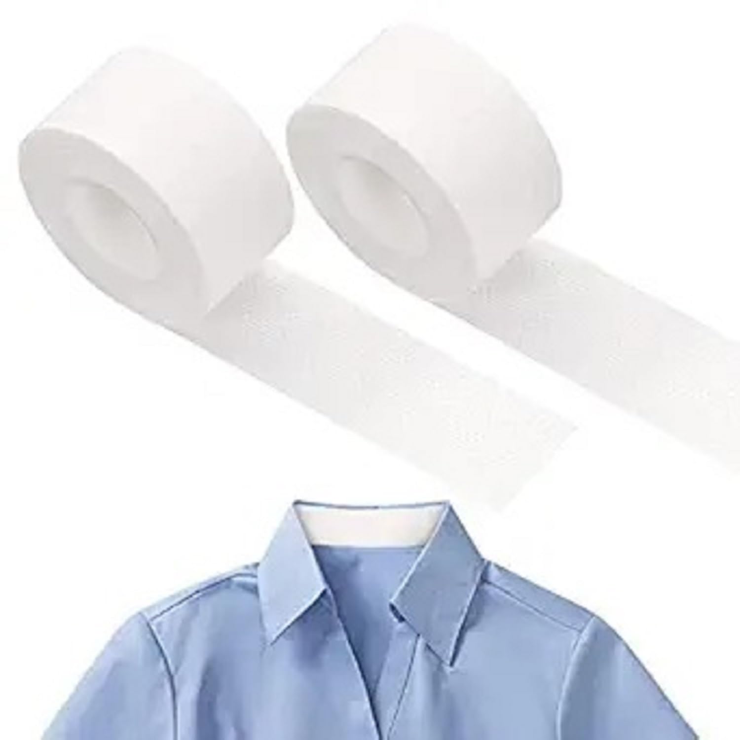 KIRIADA 2-Pack Disposable Collar Protectors - Sweat Absorbing Neck Pads, Anti-Perspirant Stickers for Men & Women, Self-Adhesive Invisible Hat Liners - Perfect for Work, Sports & Outdoor Activities to Prevent Sweat Stains on Shirts