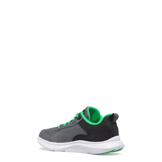 Saucony Axon 3 Kids Running Shoes - Lightweight Grey & Green Sneakers for Boys & Girls - Perfect for School, Sports & Daily Activities